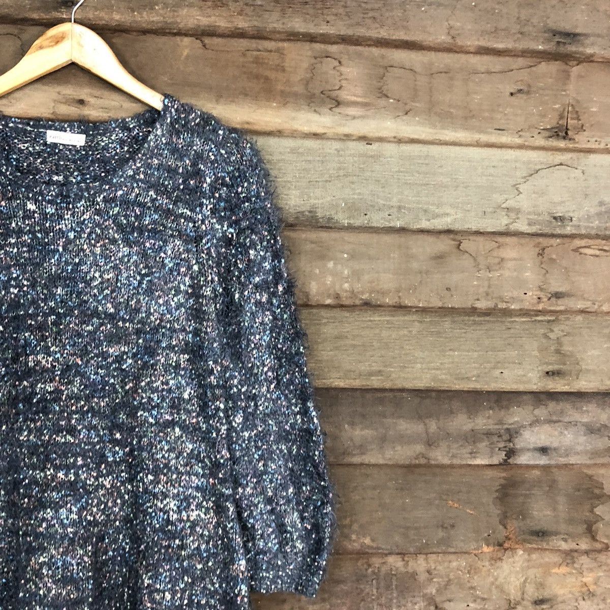 Homespun Knitwear × Japanese Brand Earth Music & Ecology Grey shaggy fur Mohair Knitwear #c1034 Size US S / EU 44-46 / 1 - 5 Thumbnail