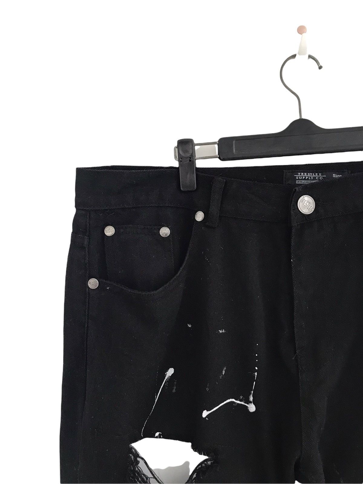 Japanese Brand TRESTLES SUPPLY CO PAINT SPLATTERS DESTROYED DENIM JEANS Size US 40 / EU 56 - 6 Thumbnail