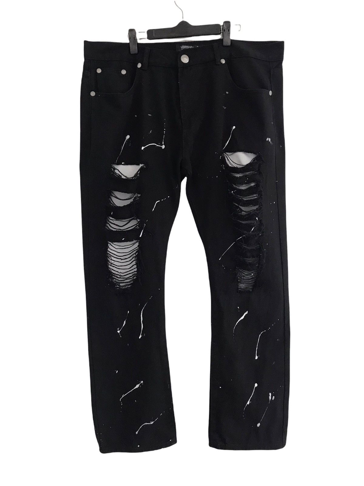 Japanese Brand TRESTLES SUPPLY CO PAINT SPLATTERS DESTROYED DENIM JEANS Size US 40 / EU 56 - 1 Thumbnail