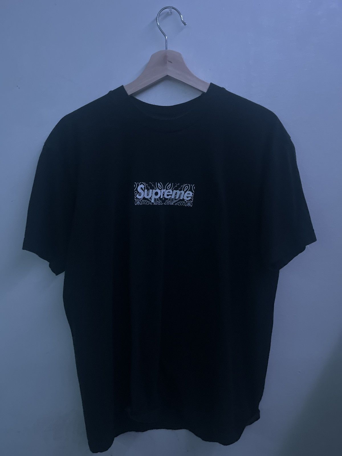 Supreme Bandana Box Logo Tee Black - Size Medium