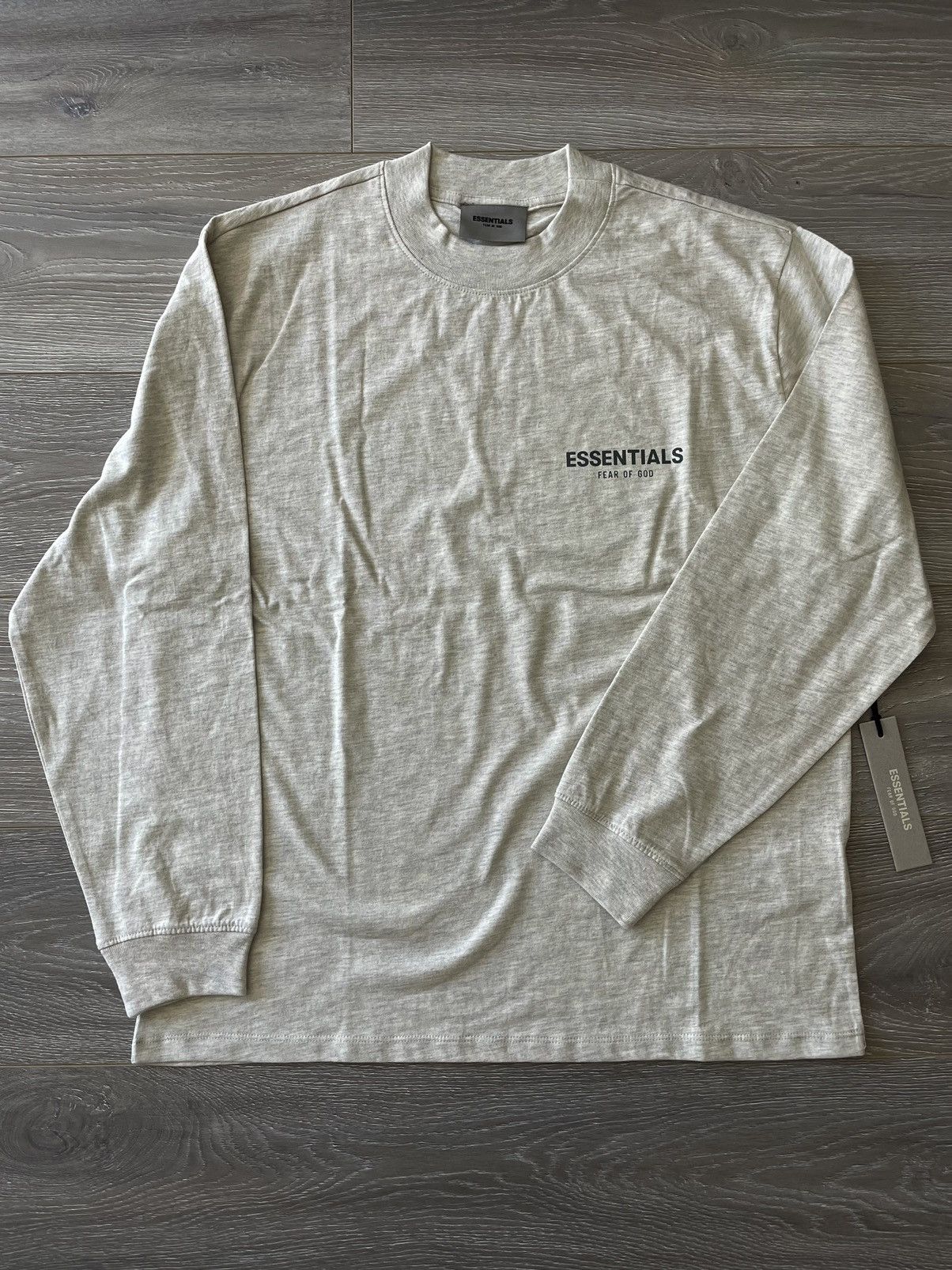image of Essentials Light Oatmeal Long Sleeve, Men's (Size Large)
