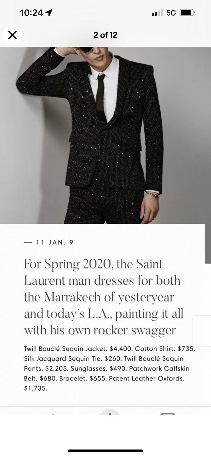 Saint Laurent Paris Saint Laurent sequined blazer. 48/38. $4000 Size 48R - 2 Thumbnail