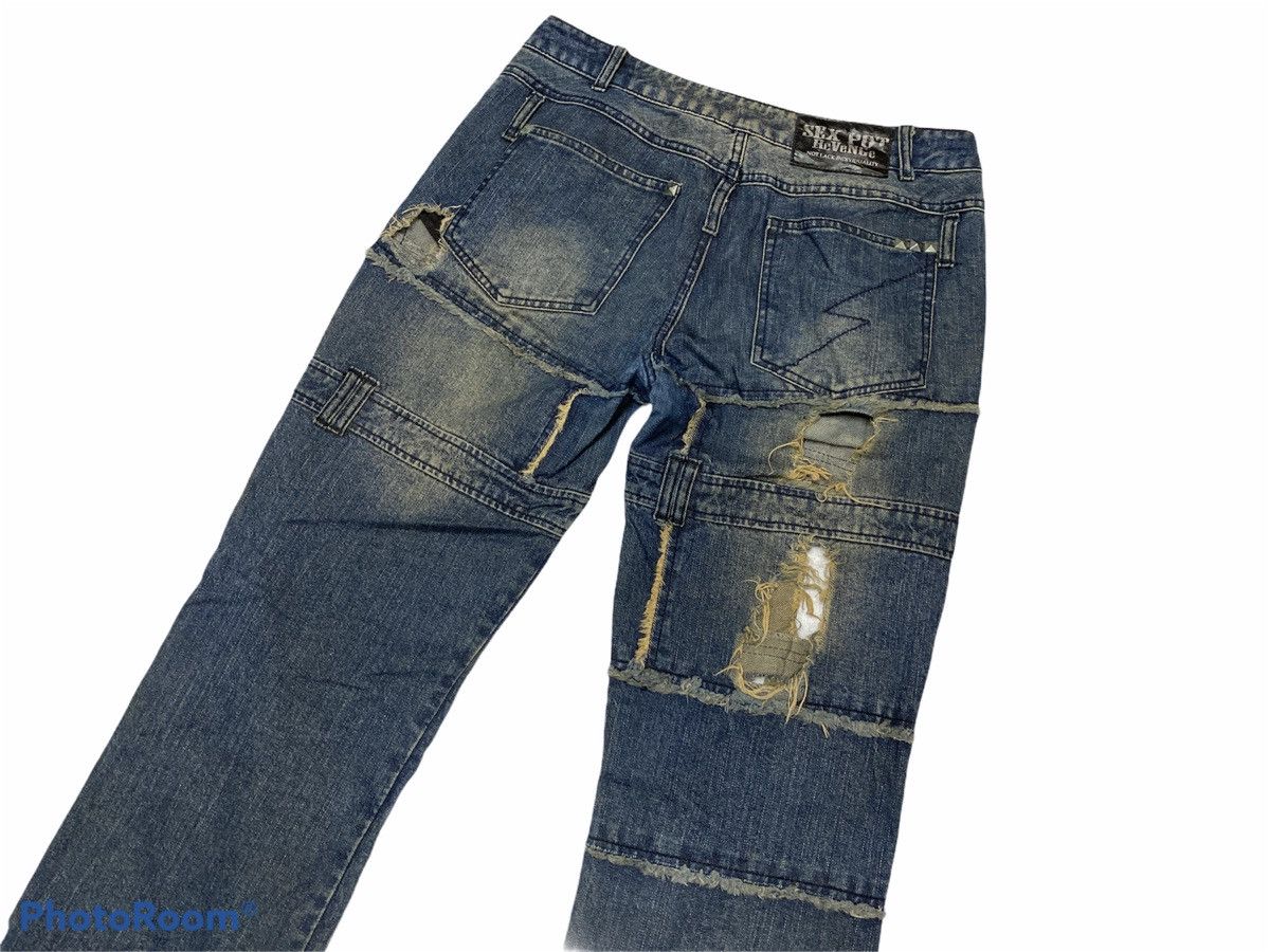 Japanese Brand × Vintage SexPot Revenge Over Distressed Patchwork Patches Punk Denim Size US 30 / EU 46 - 5 Thumbnail