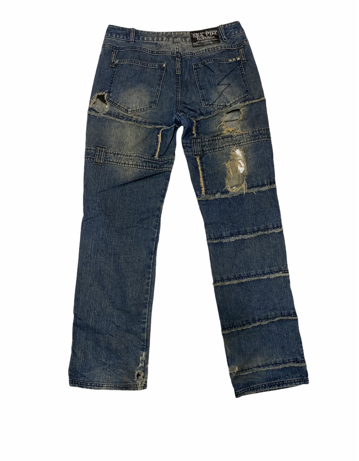 Japanese Brand × Vintage SexPot Revenge Over Distressed Patchwork Patches Punk Denim Size US 30 / EU 46 - 2 Thumbnail