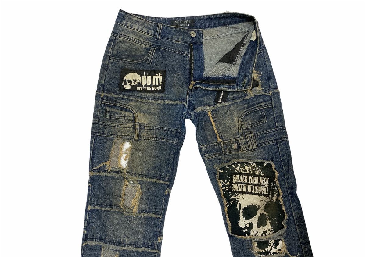 Japanese Brand × Vintage SexPot Revenge Over Distressed Patchwork Patches Punk Denim Size US 30 / EU 46 - 3 Thumbnail