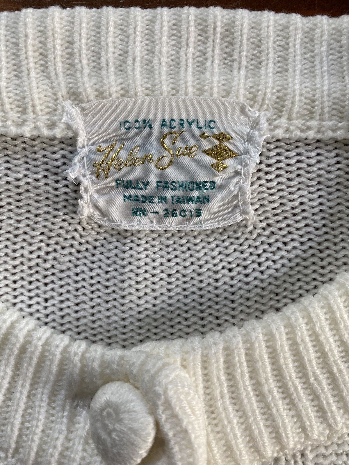 Vintage Vintage 80’s Full Button Cable Knit Cardigan Sweater Size L / US 10 / IT 46 - 4 Thumbnail