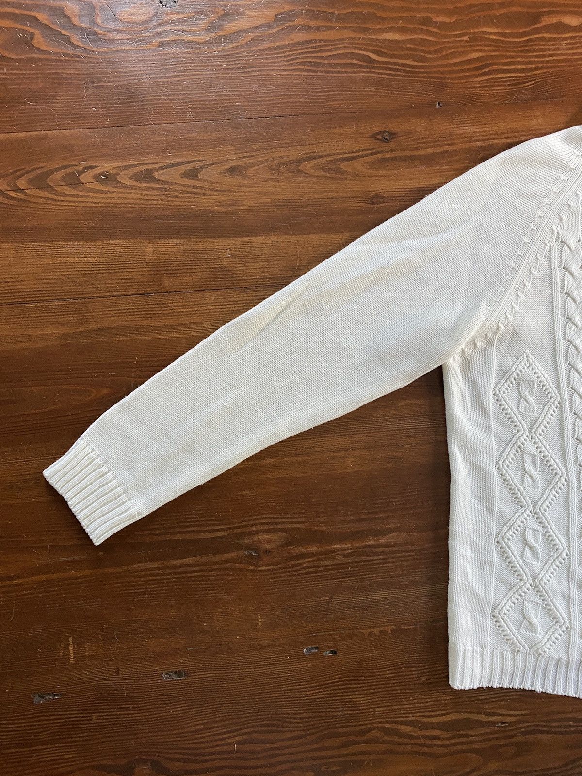 Vintage Vintage 80’s Full Button Cable Knit Cardigan Sweater Size L / US 10 / IT 46 - 8 Thumbnail