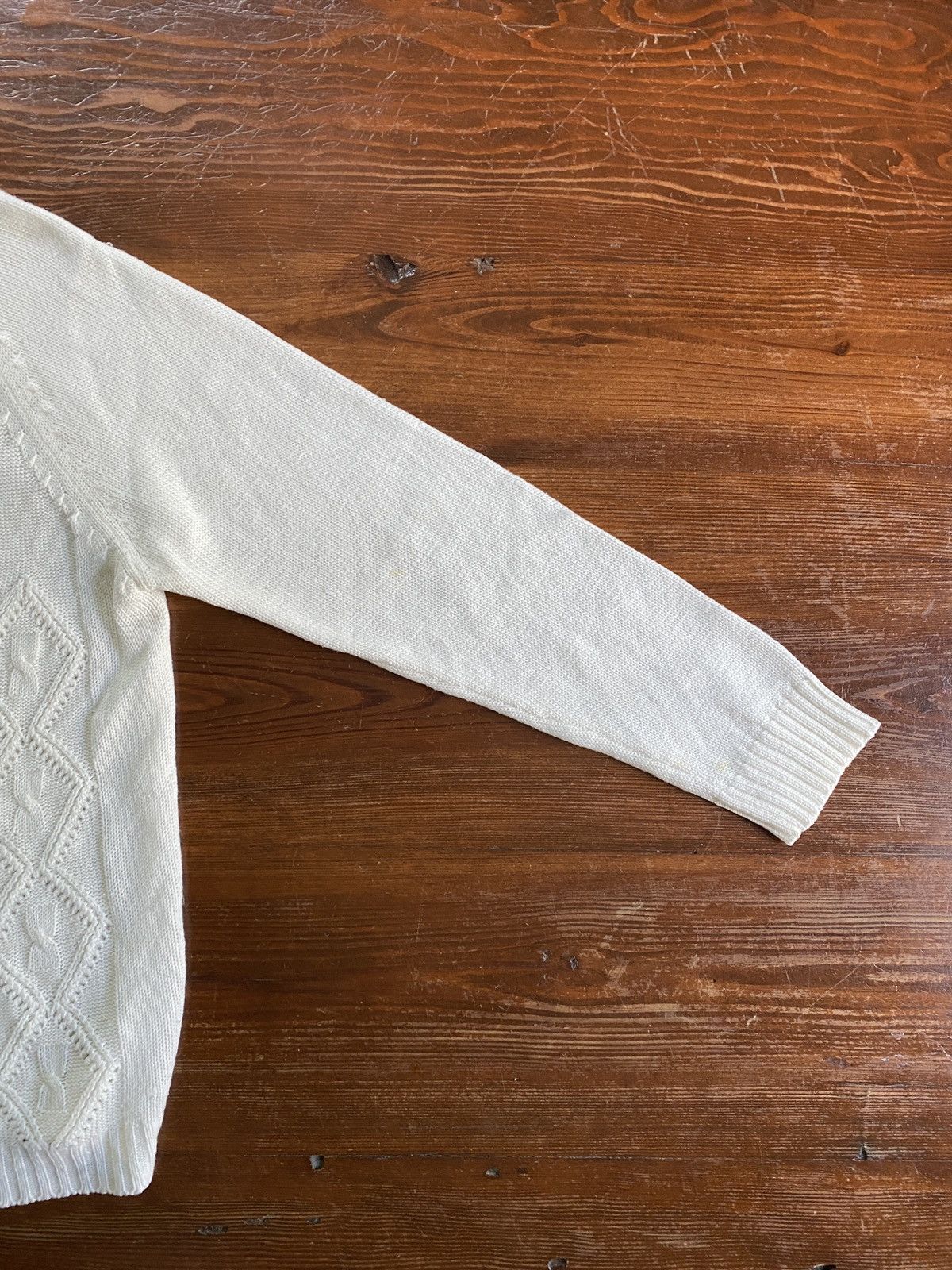 Vintage Vintage 80’s Full Button Cable Knit Cardigan Sweater Size L / US 10 / IT 46 - 6 Thumbnail