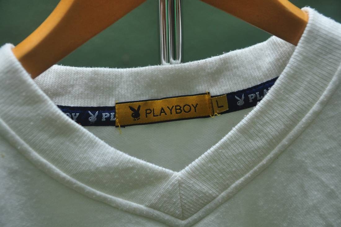 Designer × Japanese Brand × Playboy Vintage Playboy Big Logo White Shirt Travis Scott Nirvana Size US L / EU 52-54 / 3 - 3 Thumbnail