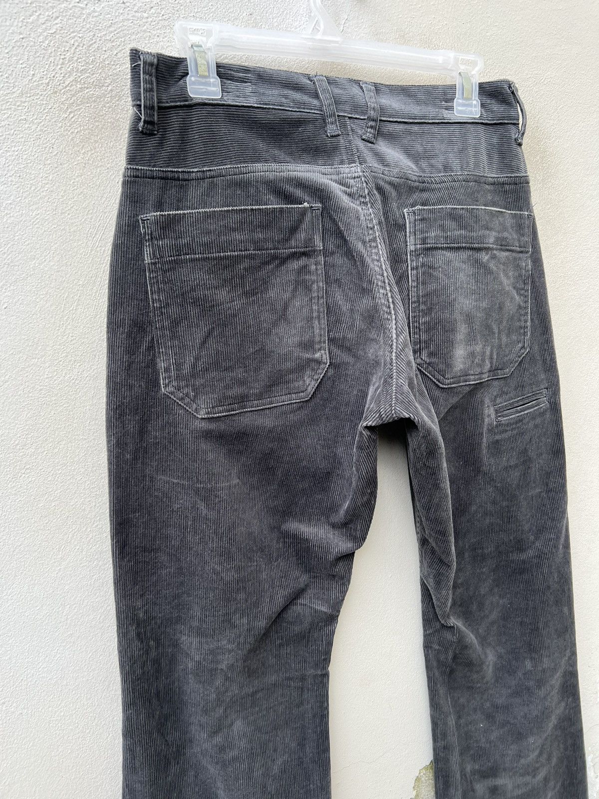 PPFM × Vintage Vintage PPFM Japan Fade Black Cord Stretch Flare Work Jeans Size US 30 / EU 46 - 14 Thumbnail
