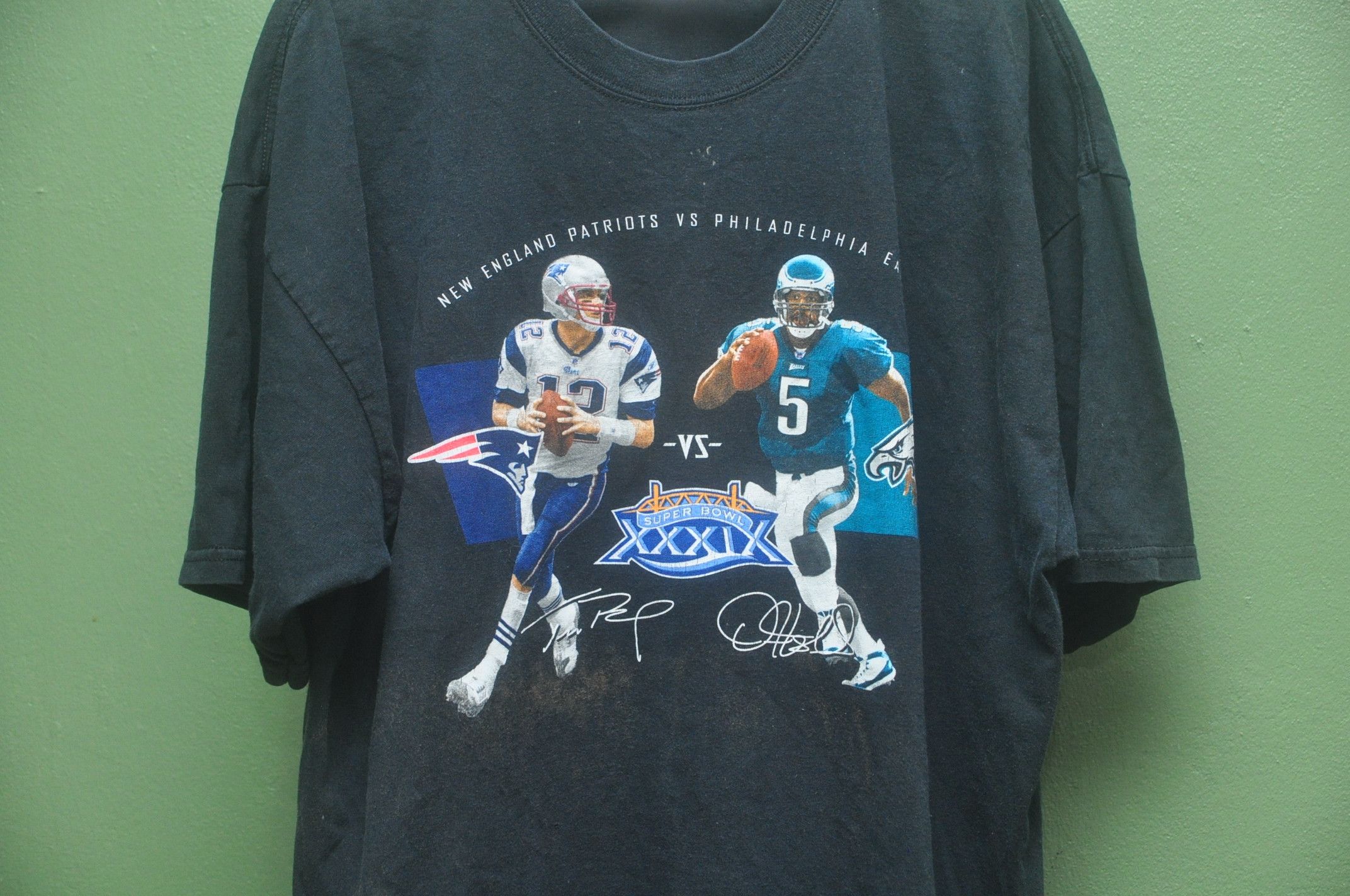 Japanese Brand NFL Super Bowl PATRIOTS Vs EAGLES Football Shirt Size US XL / EU 56 / 4 - 4 Thumbnail