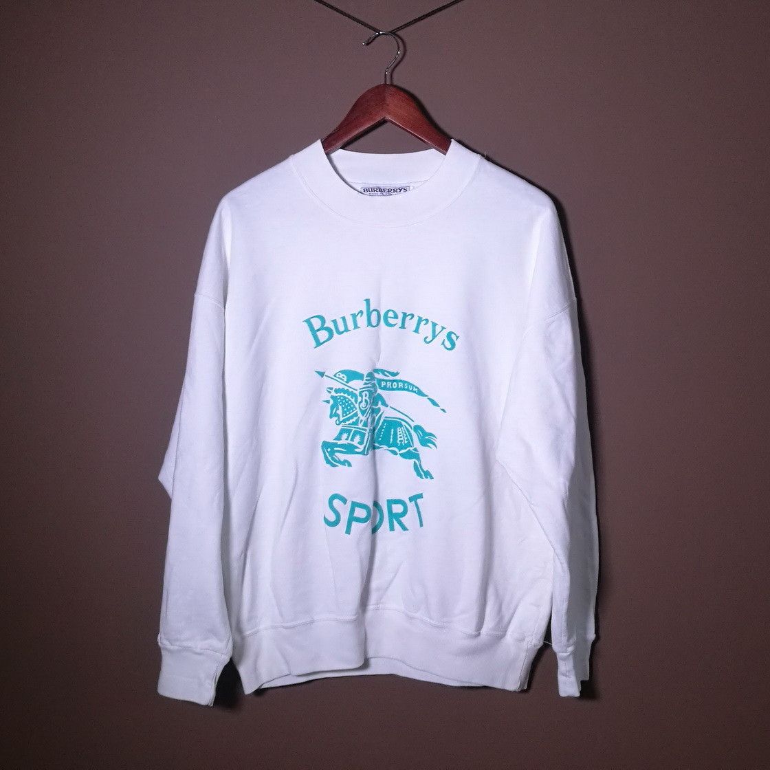 Vintage Burberry Sport Blouse sweatshirt white cotton mens L