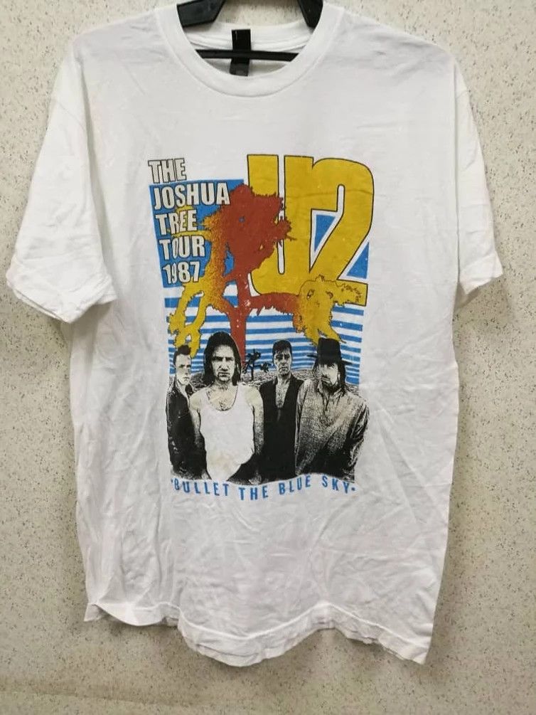 image of Band Tees x Rock T Shirt Band U2 The Joshua Tree Tour 2017 Promo Tour in White, Men's (Size Large)
