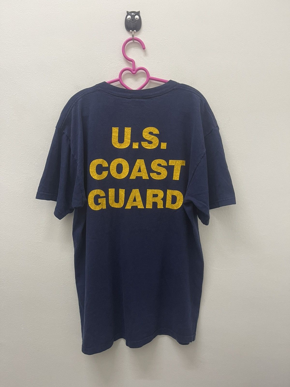 image of Vintage Us Coast Guard Spell Out Tee in Blue Black, Men's (Size Large)