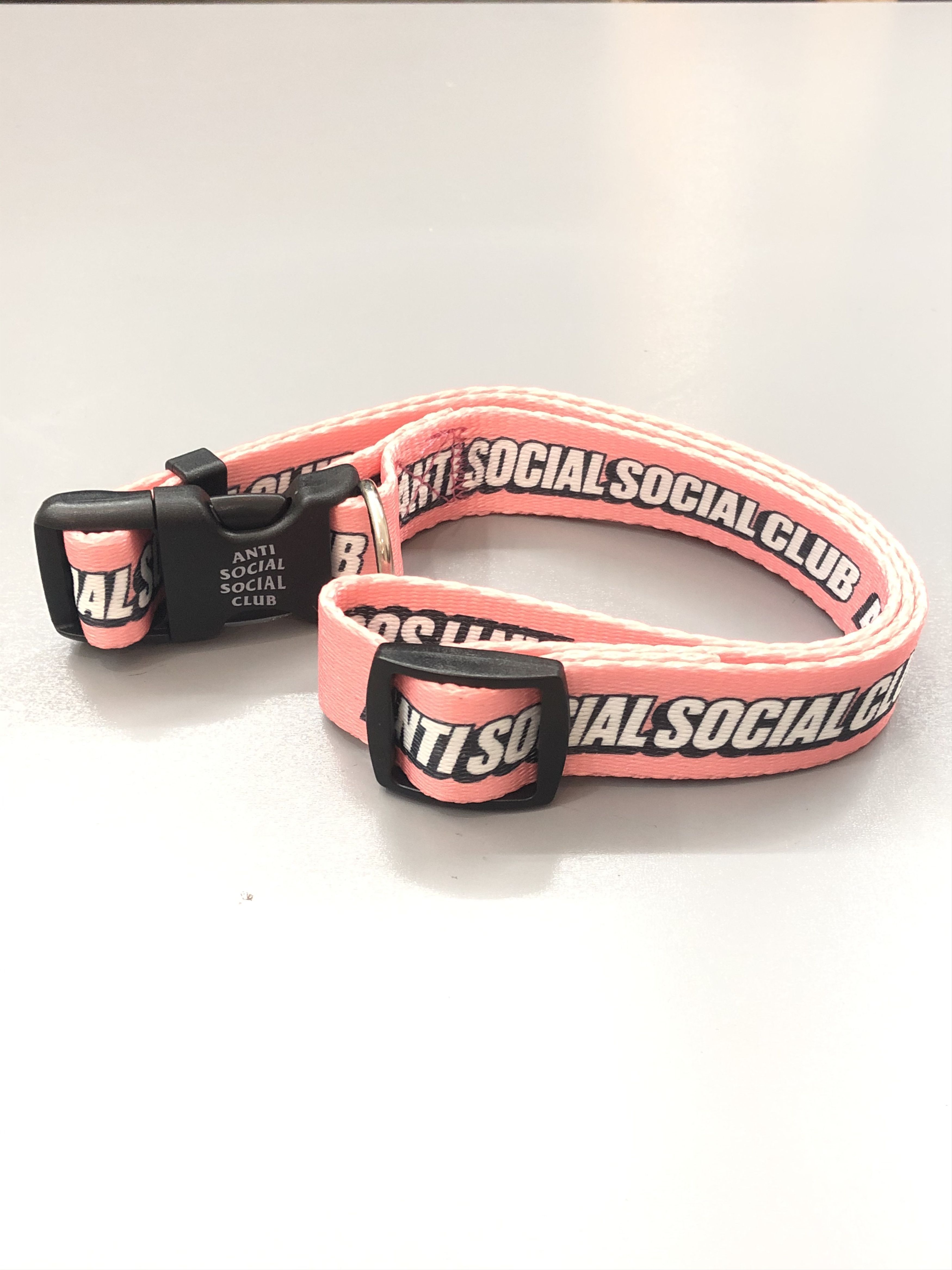 Anti Social Social Club DS ASSC Blocked White Logo VVS Pink Dog Pet Collar BAPE FOG Size ONE SIZE - 1 Thumbnail