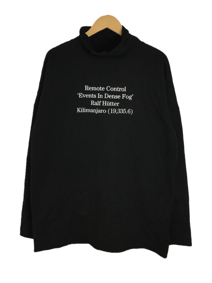 image of Raf Simons Ss20 Oversized "remote Control" Script Turtleneck Sweatshirt in Black, Men's (Size Small