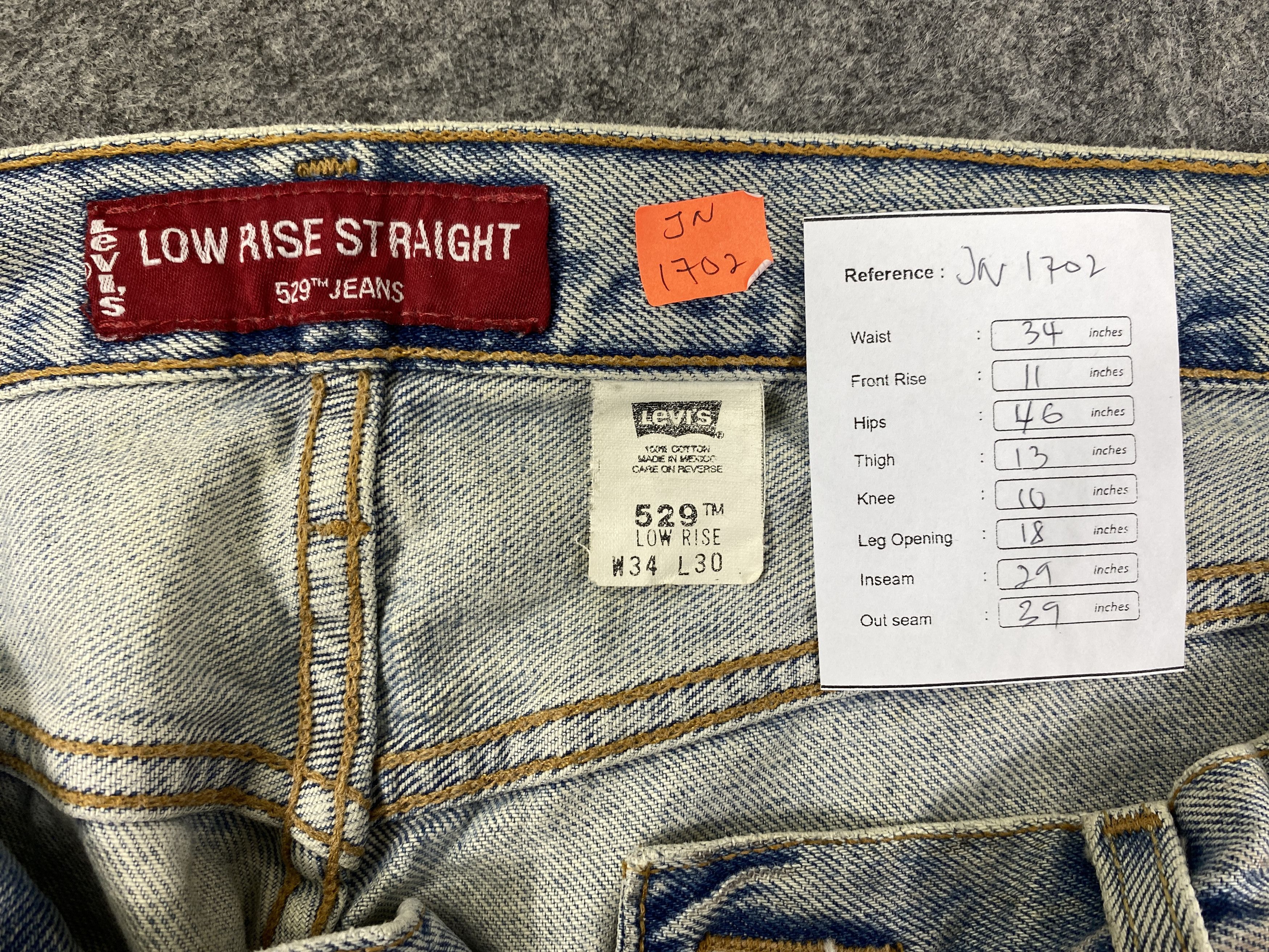 Levi's Light Blue Wash Vintage Low Rise Levi's 529 34x29 -JN1702 Size US 34 / EU 50 - 8 Thumbnail