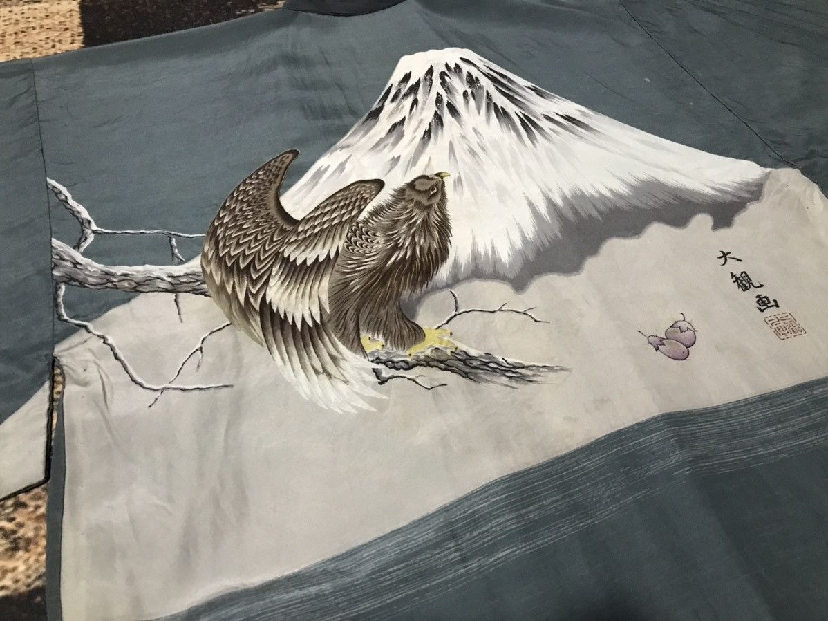 Japanese Brand × Vintage Vintage SILK Kimono Mount Fuji and Eagle Size US XXL / EU 58 / 5 - 6 Thumbnail