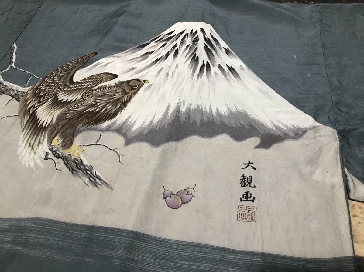 Japanese Brand × Vintage Vintage SILK Kimono Mount Fuji and Eagle Size US XXL / EU 58 / 5 - 7 Thumbnail