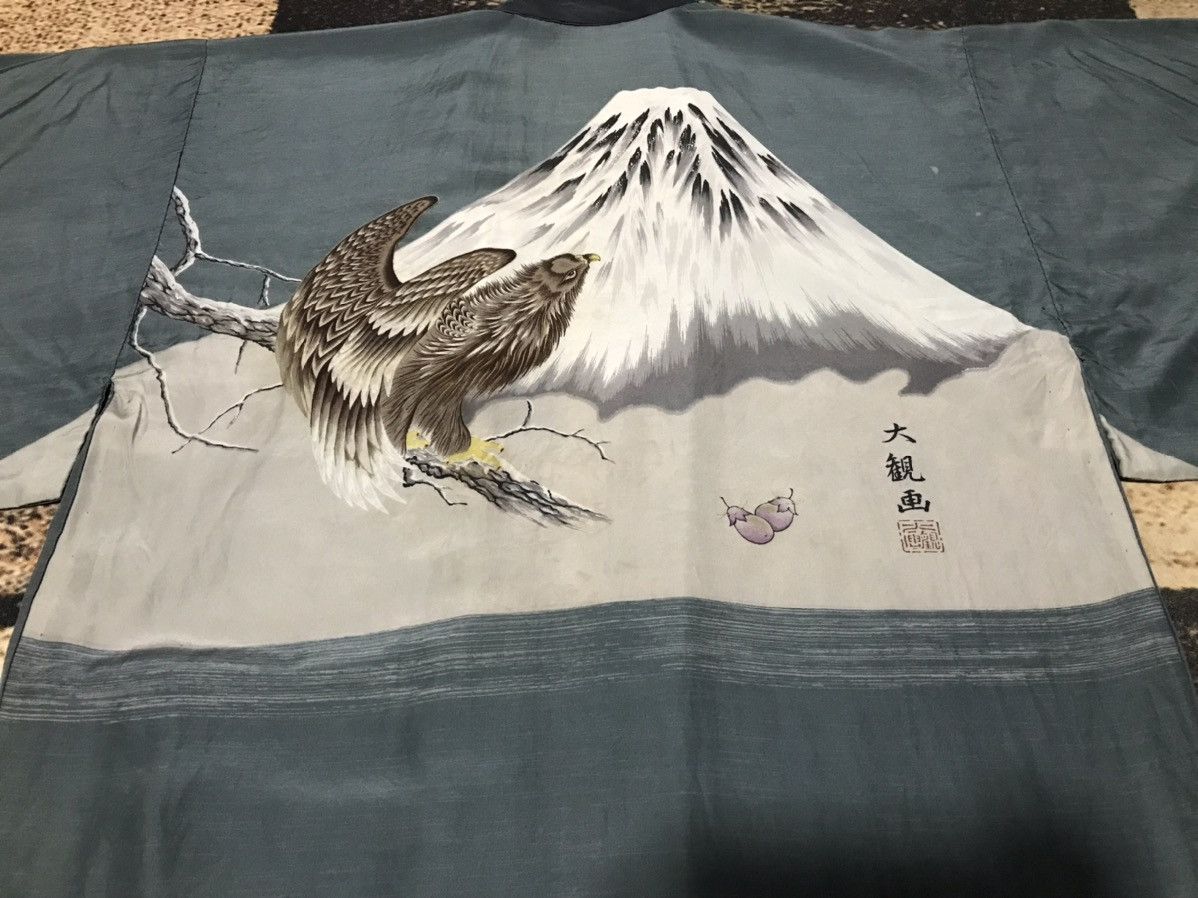 Japanese Brand × Vintage Vintage SILK Kimono Mount Fuji and Eagle Size US XXL / EU 58 / 5 - 5 Thumbnail