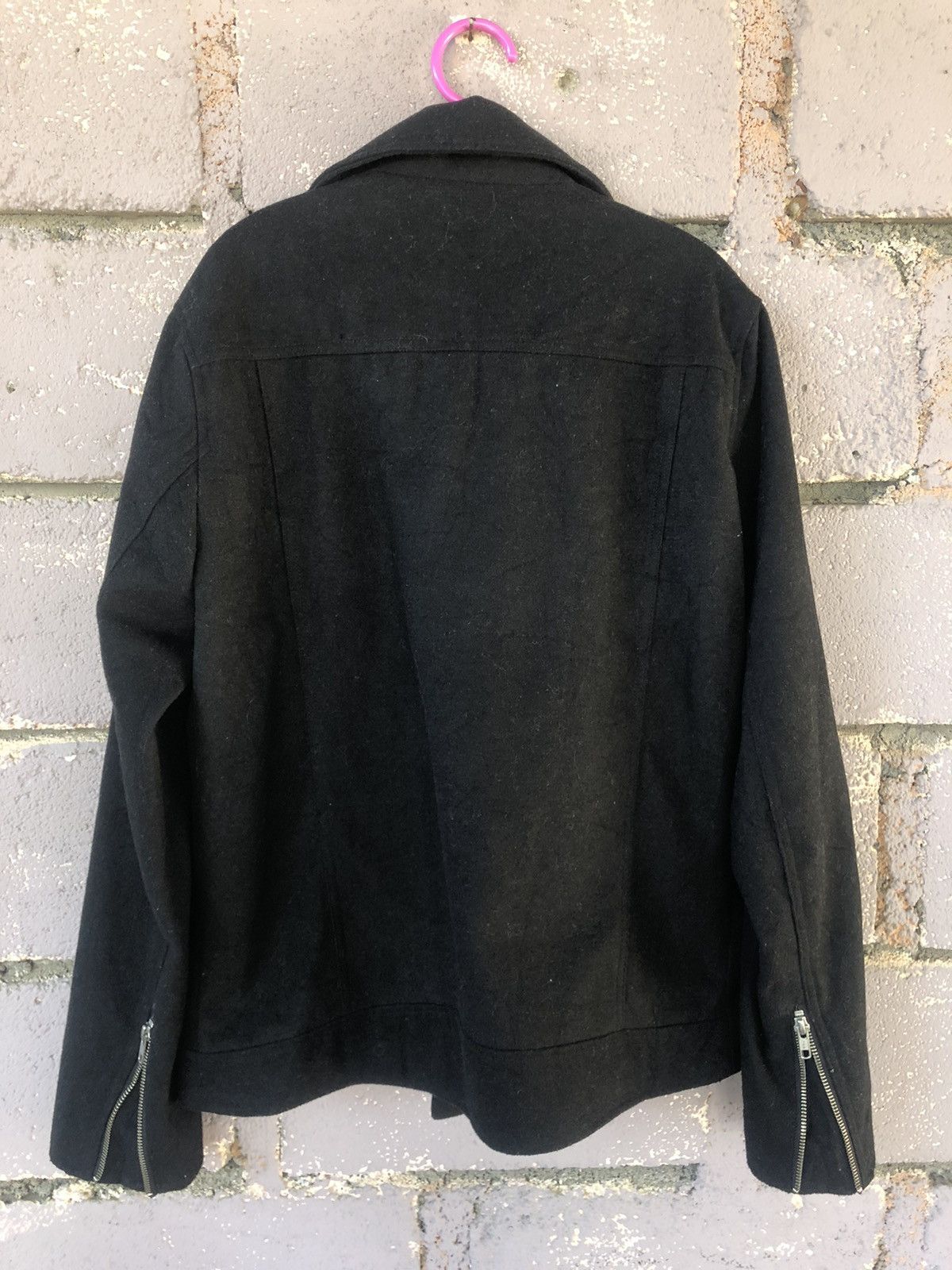 Japanese Brand Rare ANTIQULOTHES Japan Zipper Motorcycle Punk Wool Jacket Size US L / EU 52-54 / 3 - 10 Thumbnail