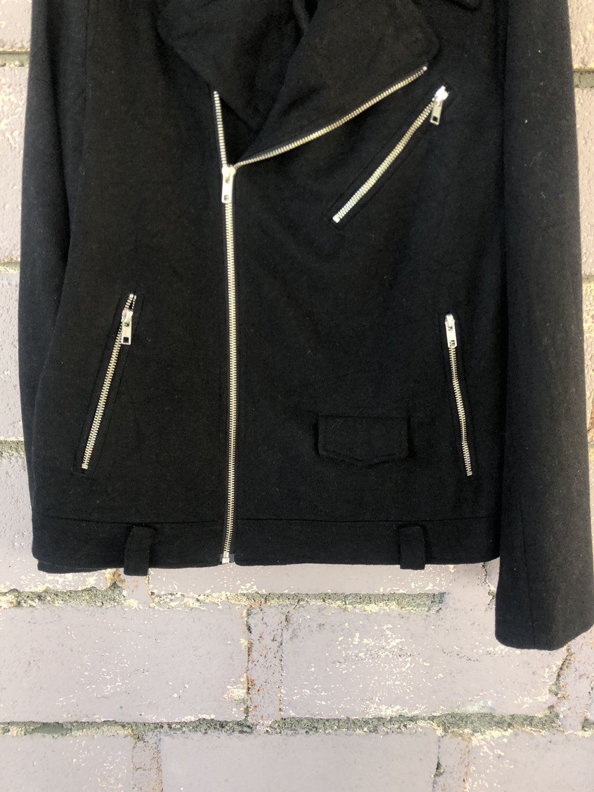 Japanese Brand Rare ANTIQULOTHES Japan Zipper Motorcycle Punk Wool Jacket Size US L / EU 52-54 / 3 - 4 Thumbnail