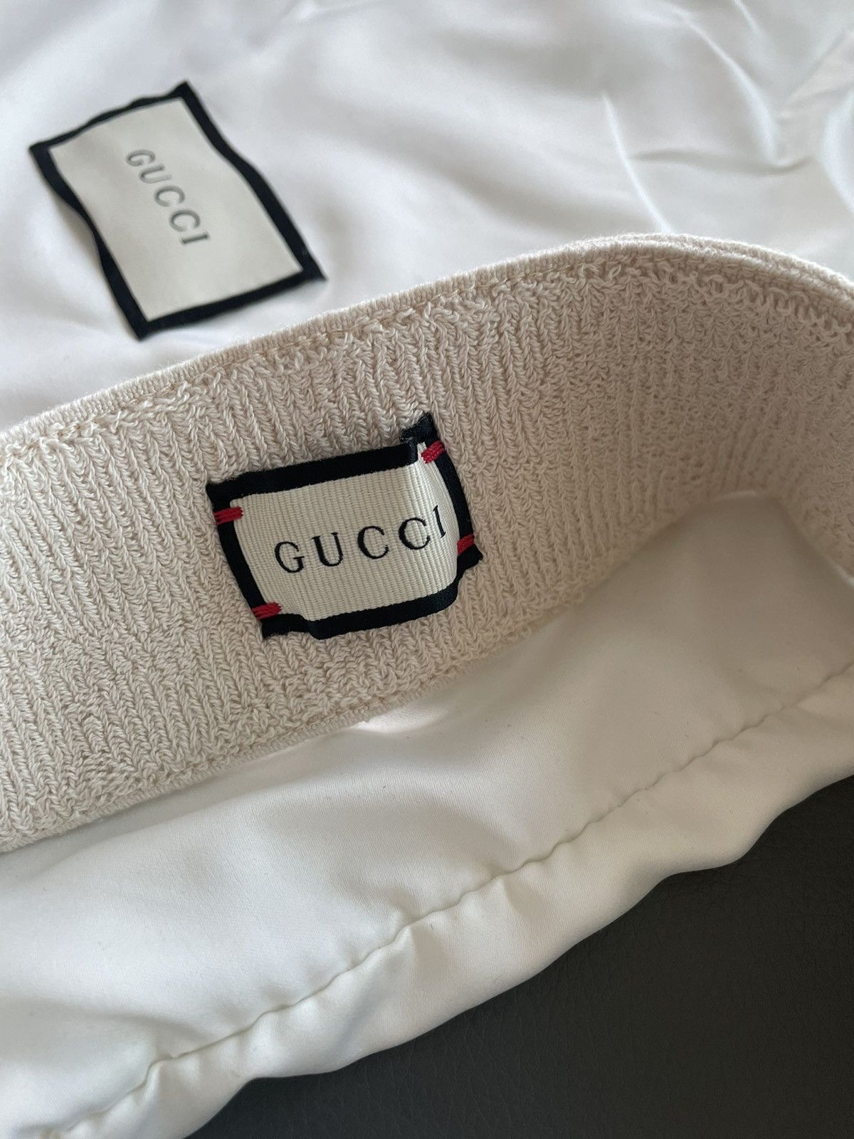 Gucci Limited RARE Super Runway Vinyl Gucci Logo Elastic Visor Hat Size ONE SIZE - 5 Thumbnail