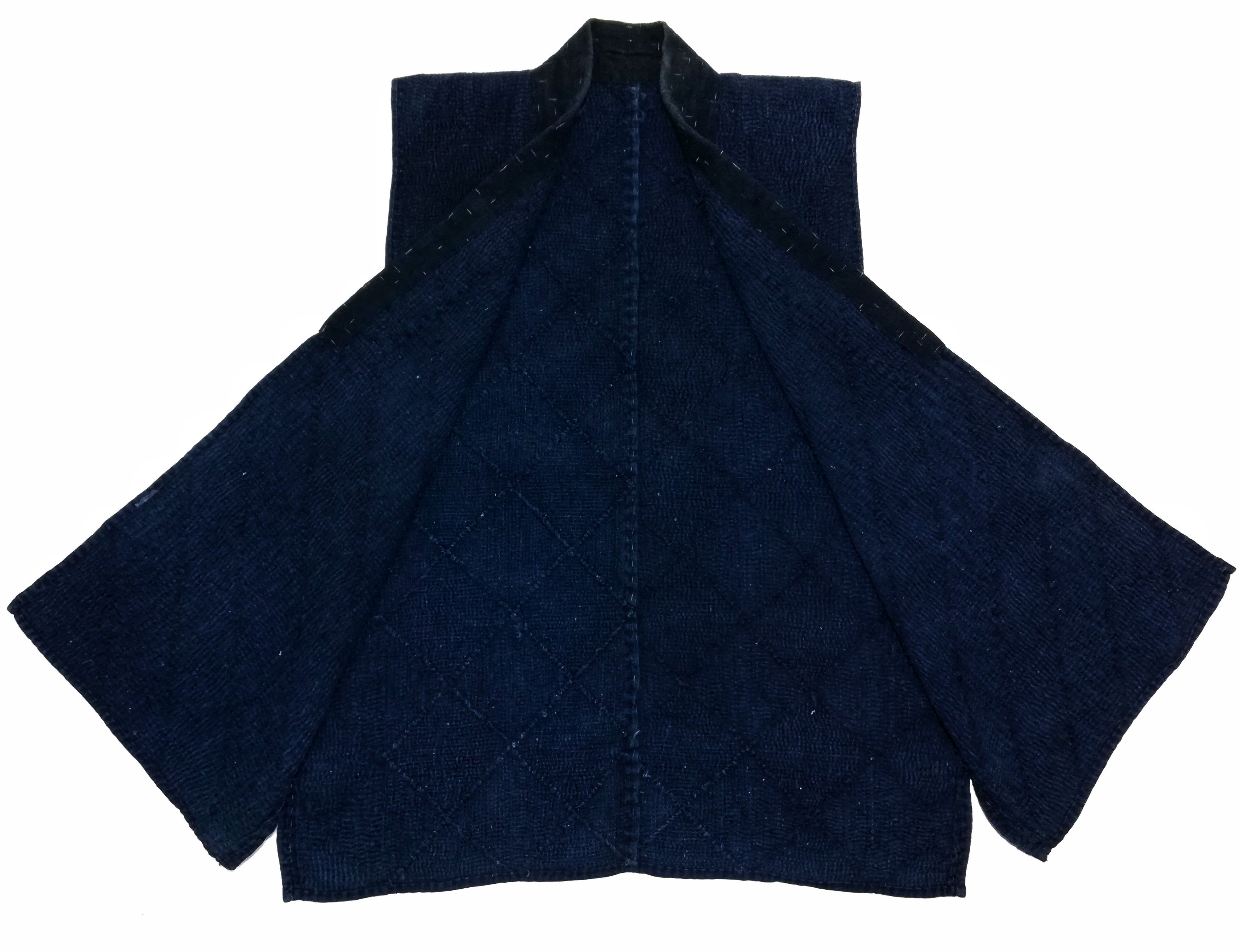 Indigo × Japanese Brand 🔥Noragi Sashiko Boro Kimono Kasuri Aizome Antique Snow🔥 Size US M / EU 48-50 / 2 - 7 Thumbnail