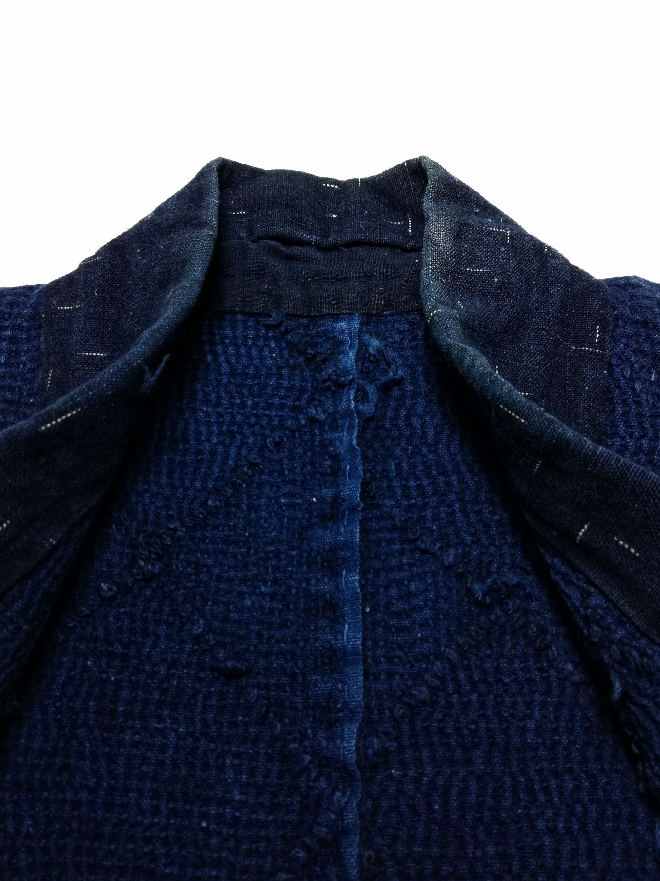 Indigo × Japanese Brand 🔥Noragi Sashiko Boro Kimono Kasuri Aizome Antique Snow🔥 Size US M / EU 48-50 / 2 - 6 Thumbnail