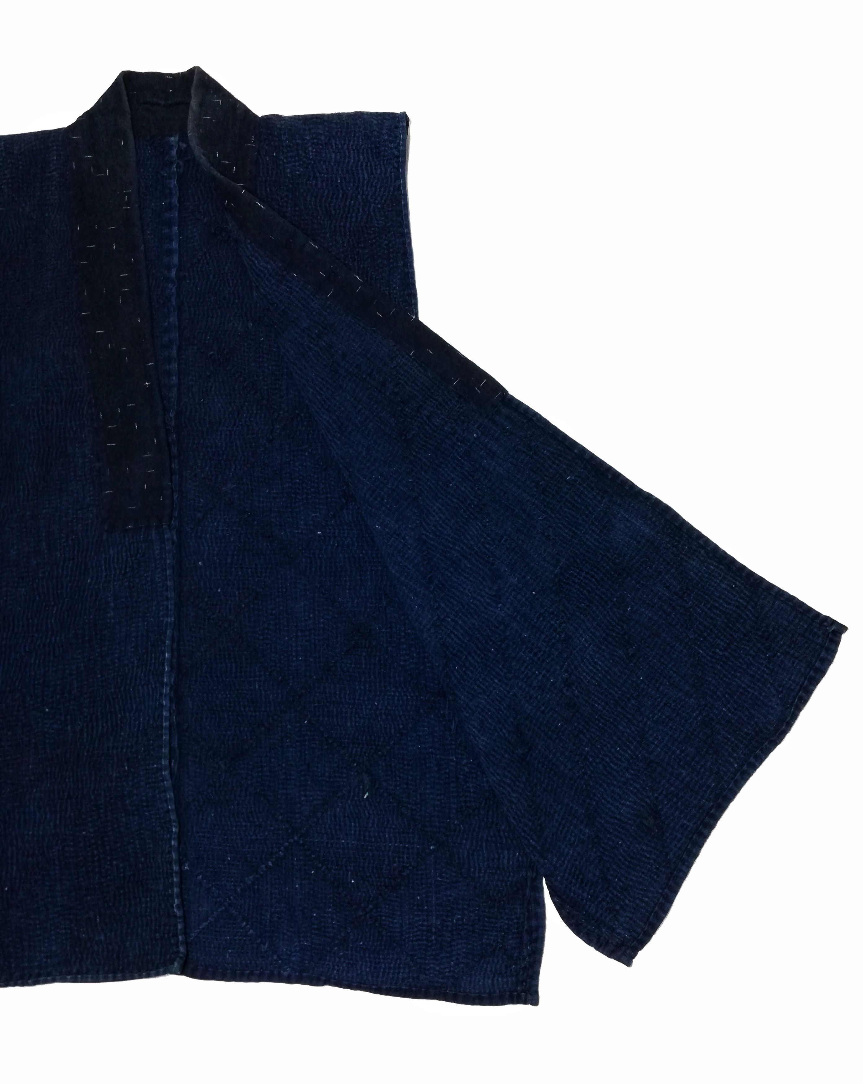 Indigo × Japanese Brand 🔥Noragi Sashiko Boro Kimono Kasuri Aizome Antique Snow🔥 Size US M / EU 48-50 / 2 - 4 Thumbnail