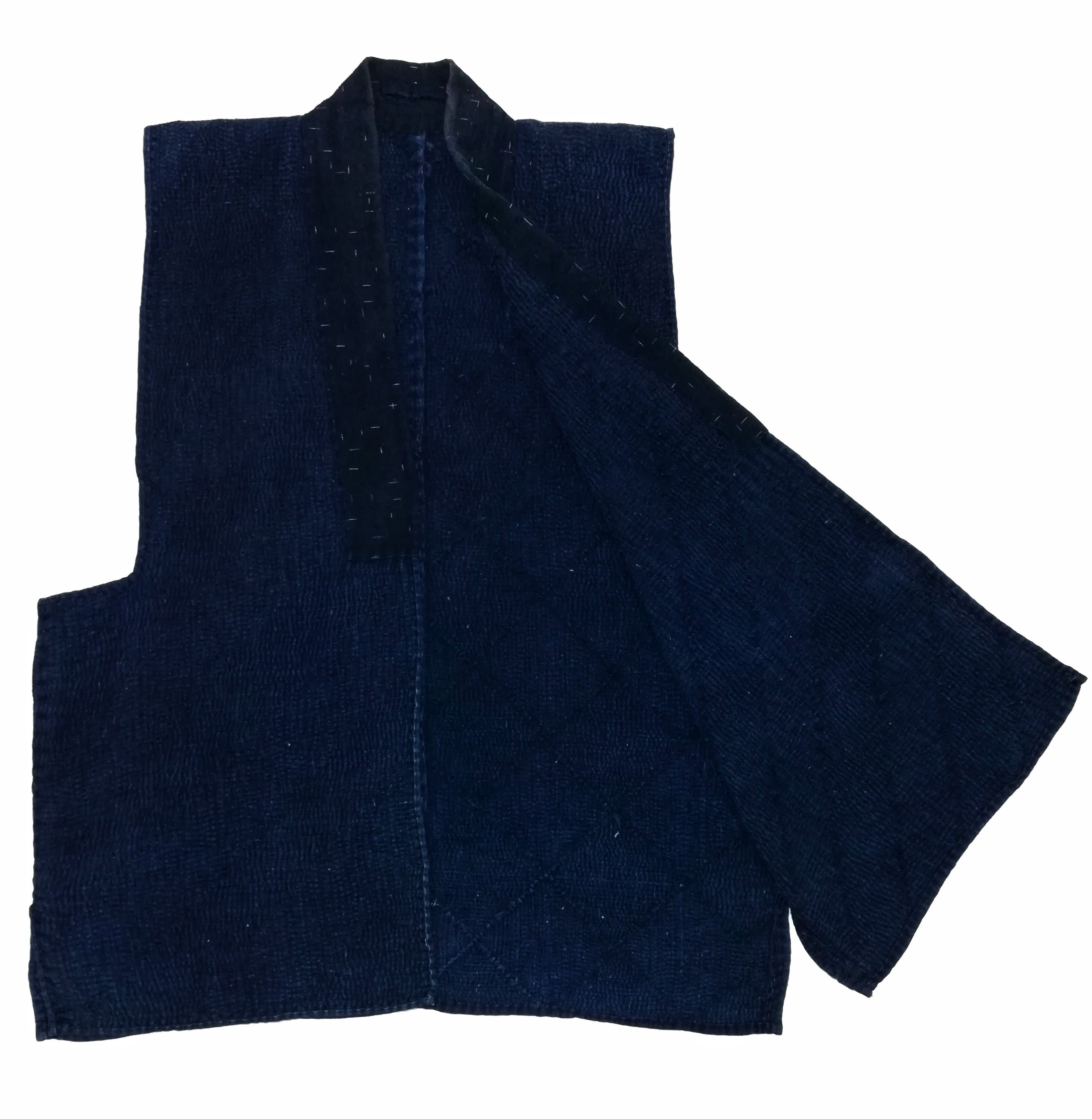 Indigo × Japanese Brand 🔥Noragi Sashiko Boro Kimono Kasuri Aizome Antique Snow🔥 Size US M / EU 48-50 / 2 - 1 Thumbnail