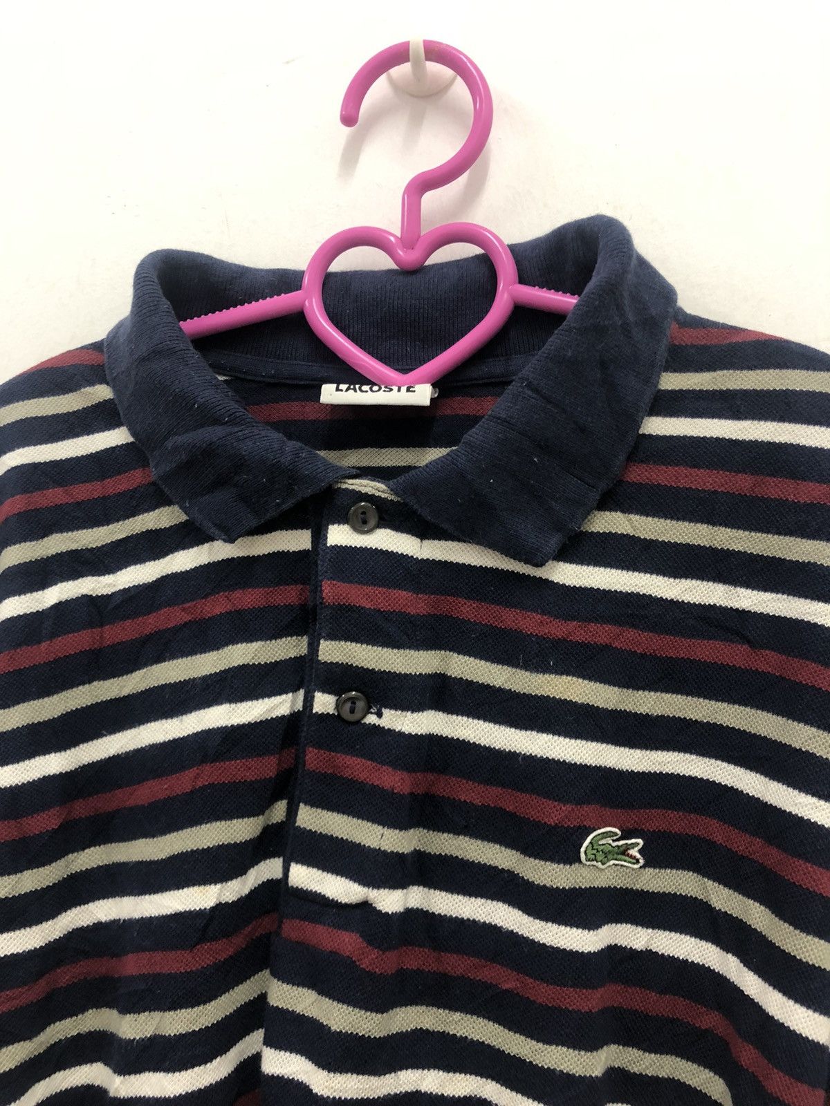 Lacoste Rare 90s Vintage LACOSTE Striped Long Sleeve Polo Shirt Size US M / EU 48-50 / 2 - 2 Thumbnail