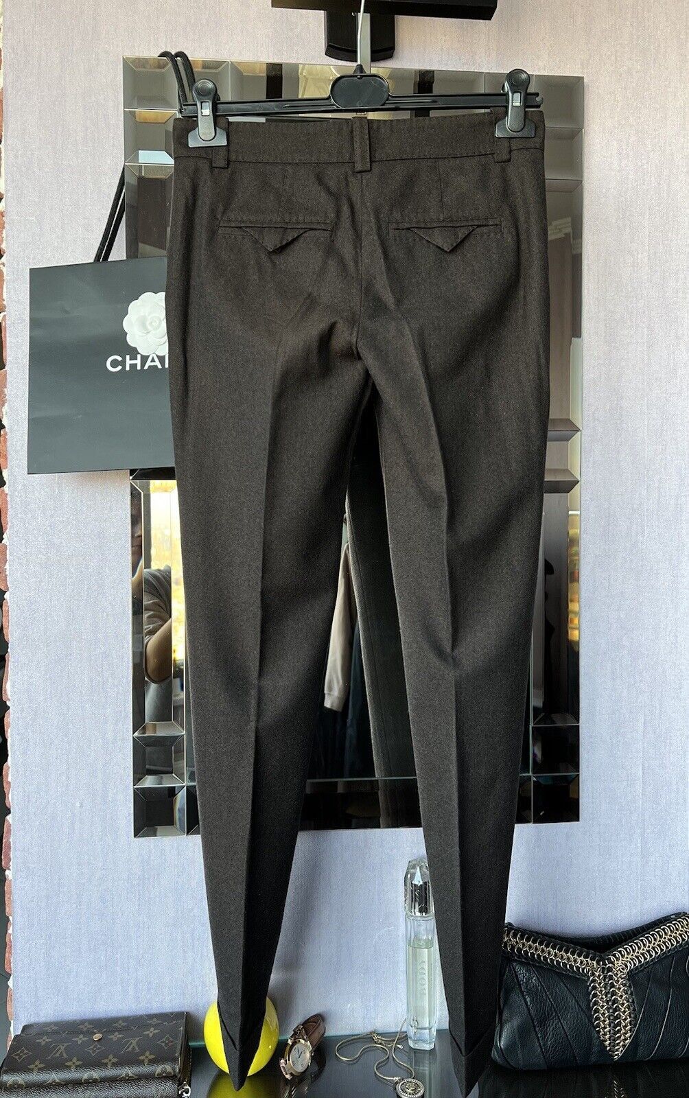 Louis Vuitton Louis Vuitton Pants Trousers Womens Wool Brown Size 36/XS Size 27" / US 4 / IT 40 - 2 Thumbnail