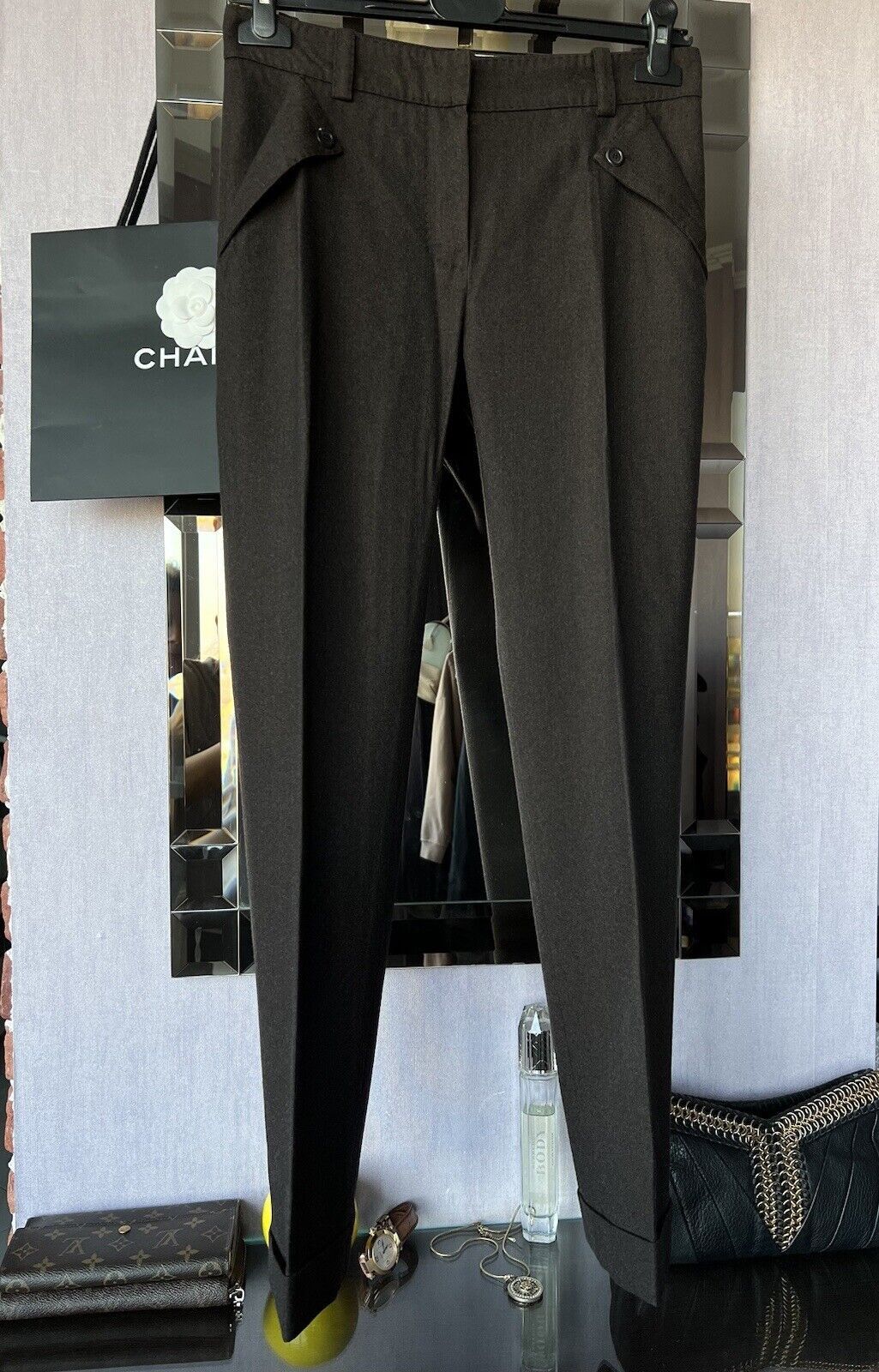 Louis Vuitton Louis Vuitton Pants Trousers Womens Wool Brown Size 36/XS Size 27" / US 4 / IT 40 - 1 Thumbnail
