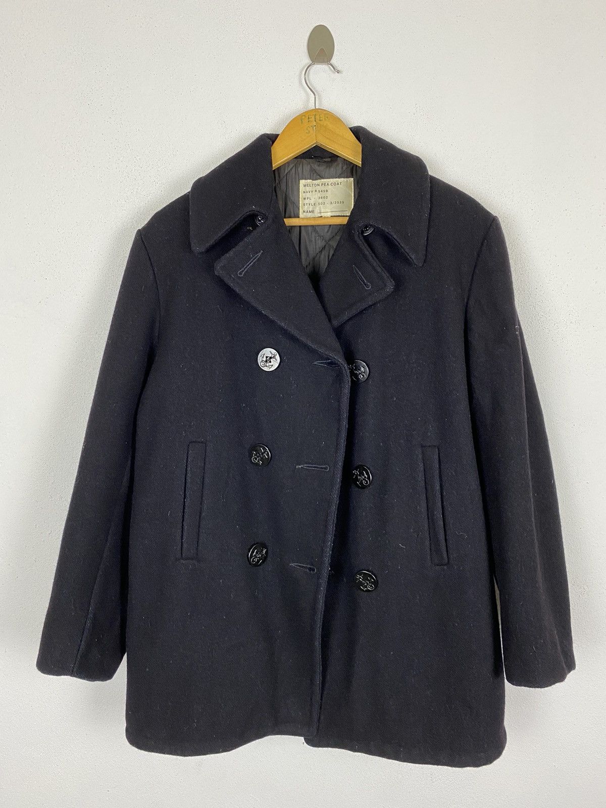 Vintage VINTAGE MELTON NAVY PEA COAT Size US M / EU 48-50 / 2 - 2 Thumbnail