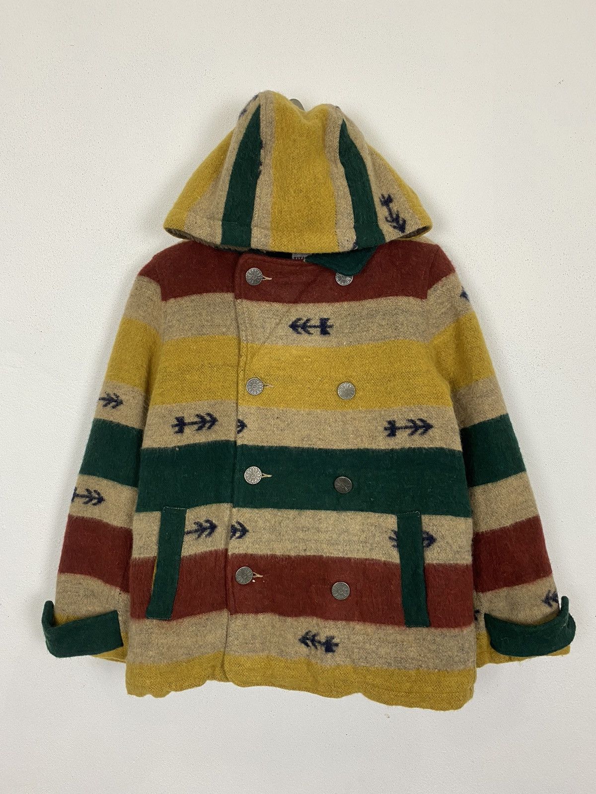 Japanese Brand TITICACA PEA COAT HODDIES FLEECE INSIDE NICE DESIGN-GK118 Size US S / EU 44-46 / 1 - 13 Thumbnail