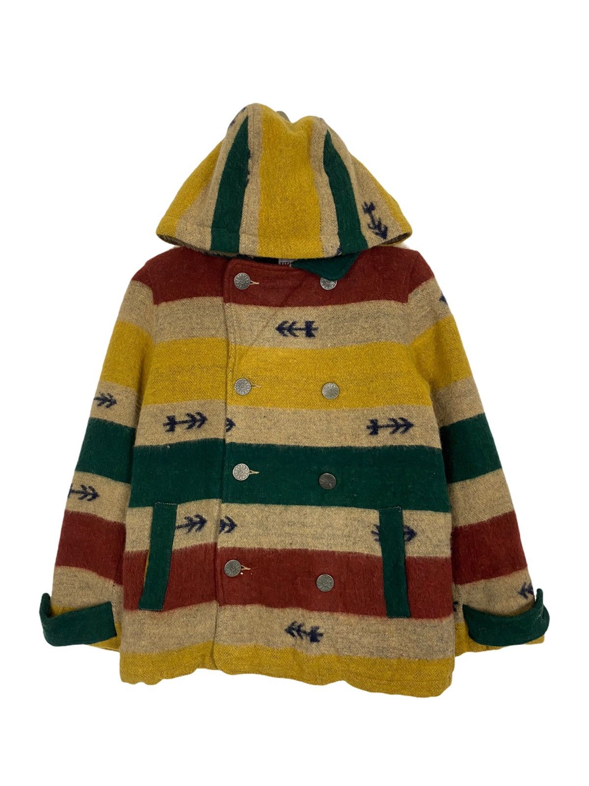 Japanese Brand TITICACA PEA COAT HODDIES FLEECE INSIDE NICE DESIGN-GK118 Size US S / EU 44-46 / 1 - 1 Thumbnail