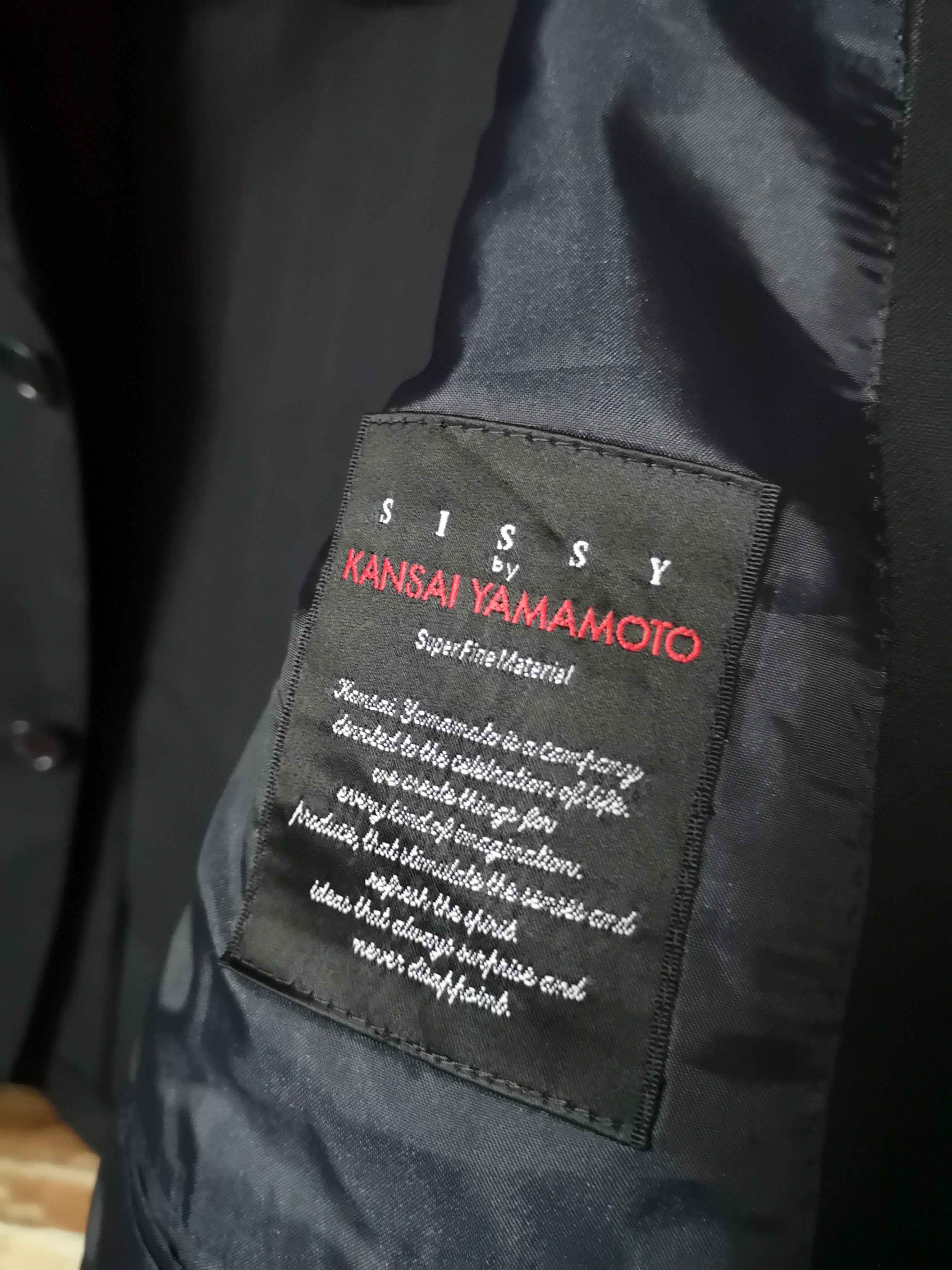Japanese Brand × Kansai Yamamoto 🔥KANSAI YAMAMOTO BLACK BLAZER Size 46R - 4 Thumbnail