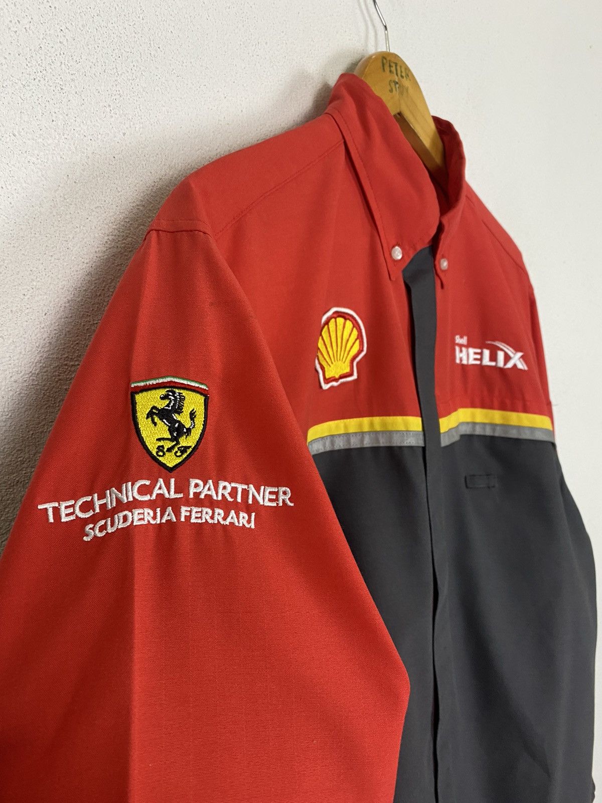 Ferrari × Vintage VINTAGE SHELL HELIX x FERRARI WORKER SHIRT-GK123 Size US L / EU 52-54 / 3 - 5 Thumbnail