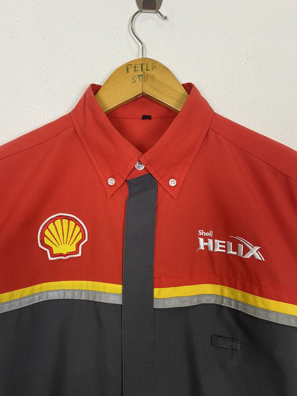 Ferrari × Vintage VINTAGE SHELL HELIX x FERRARI WORKER SHIRT-GK123 Size US L / EU 52-54 / 3 - 4 Thumbnail