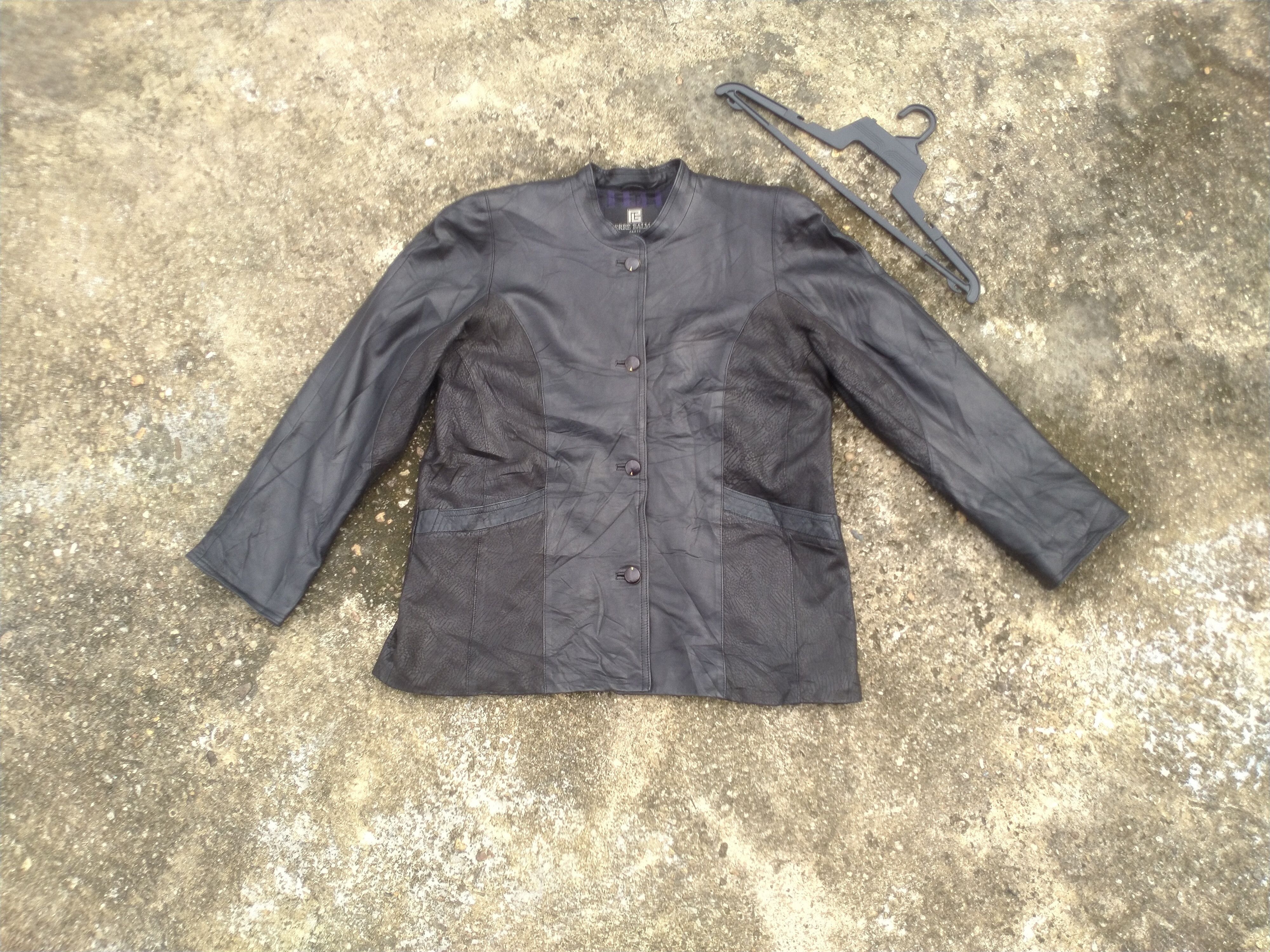 Leather PIERRE BALMAIN BUTTON UP LEATHER JACKET Size US L / EU 52-54 / 3 - 2 Thumbnail