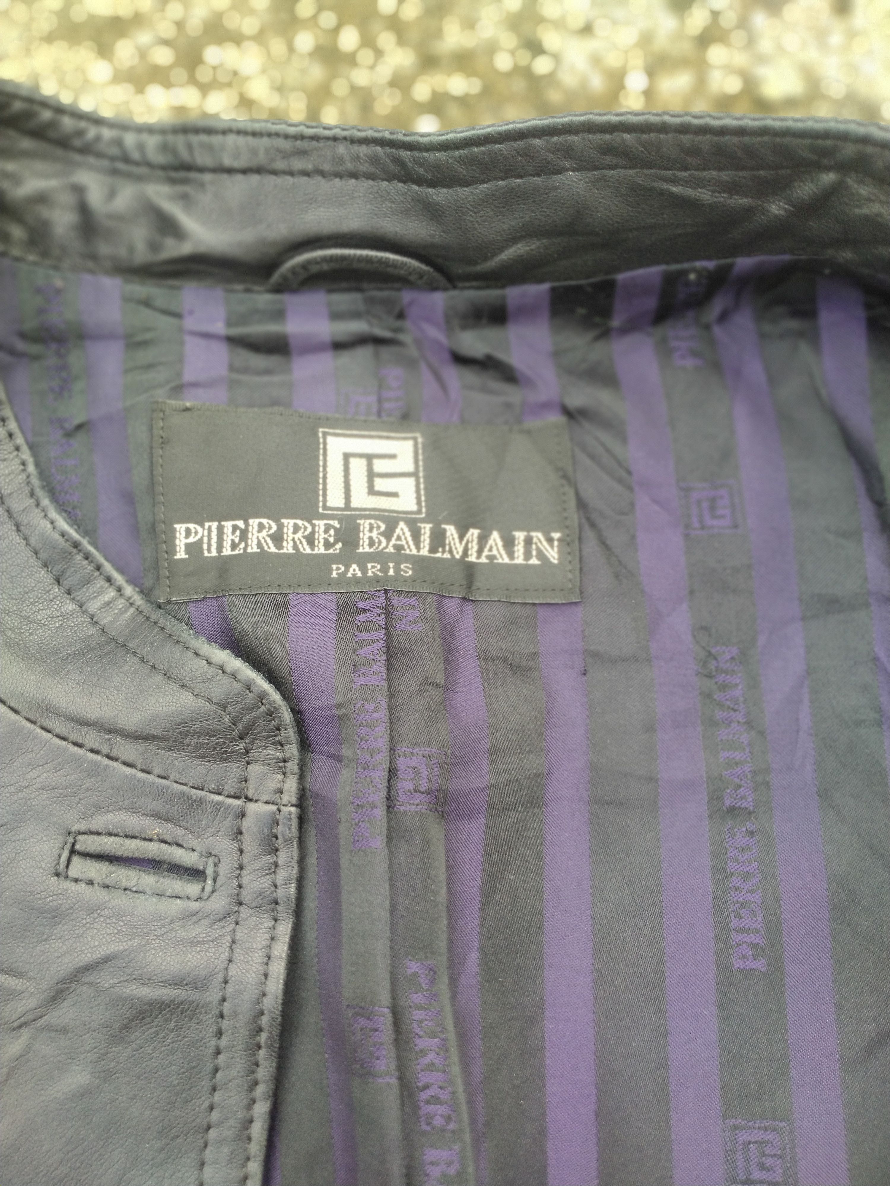 Leather PIERRE BALMAIN BUTTON UP LEATHER JACKET Size US L / EU 52-54 / 3 - 5 Thumbnail