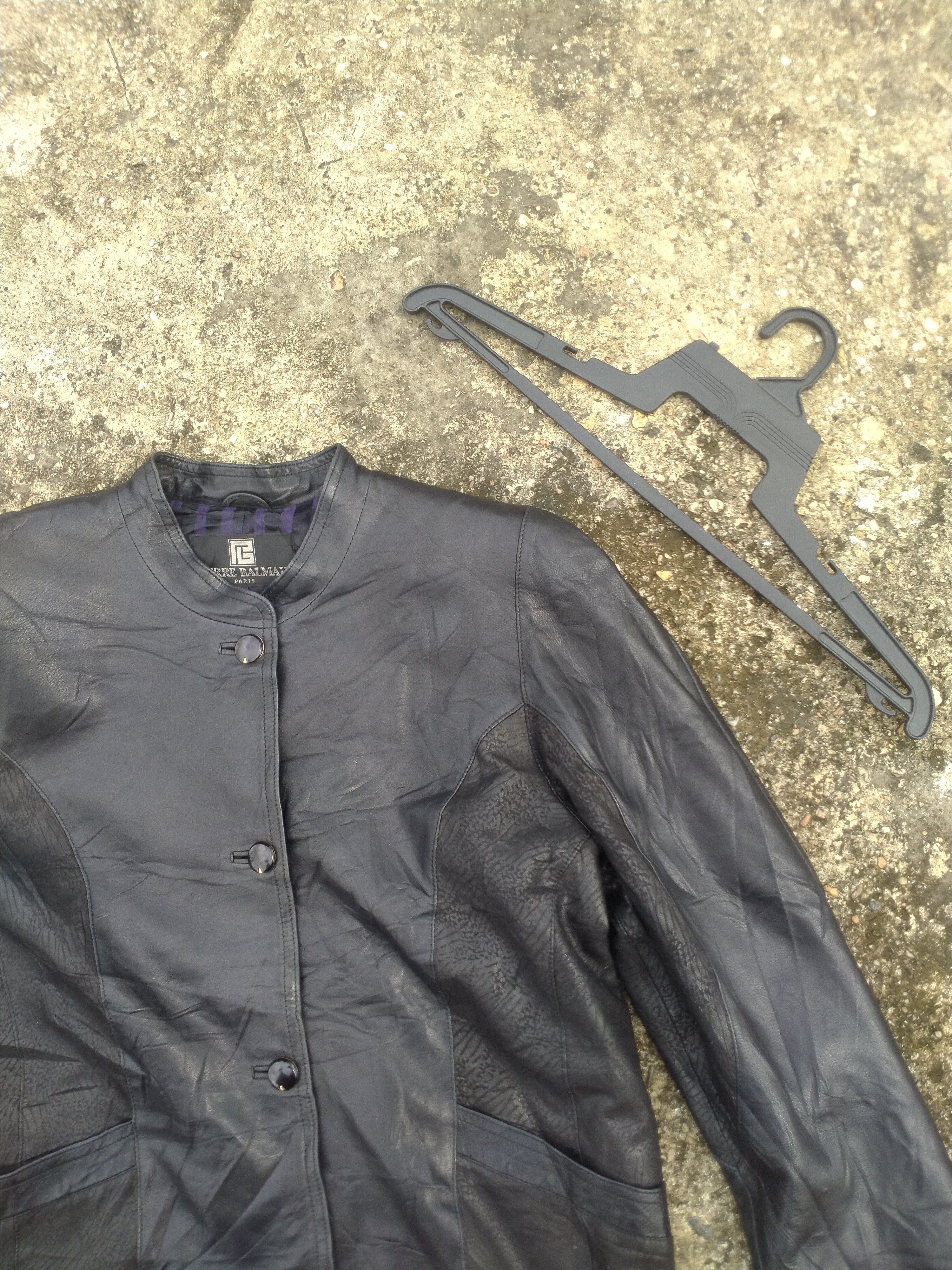 Leather PIERRE BALMAIN BUTTON UP LEATHER JACKET Size US L / EU 52-54 / 3 - 3 Thumbnail