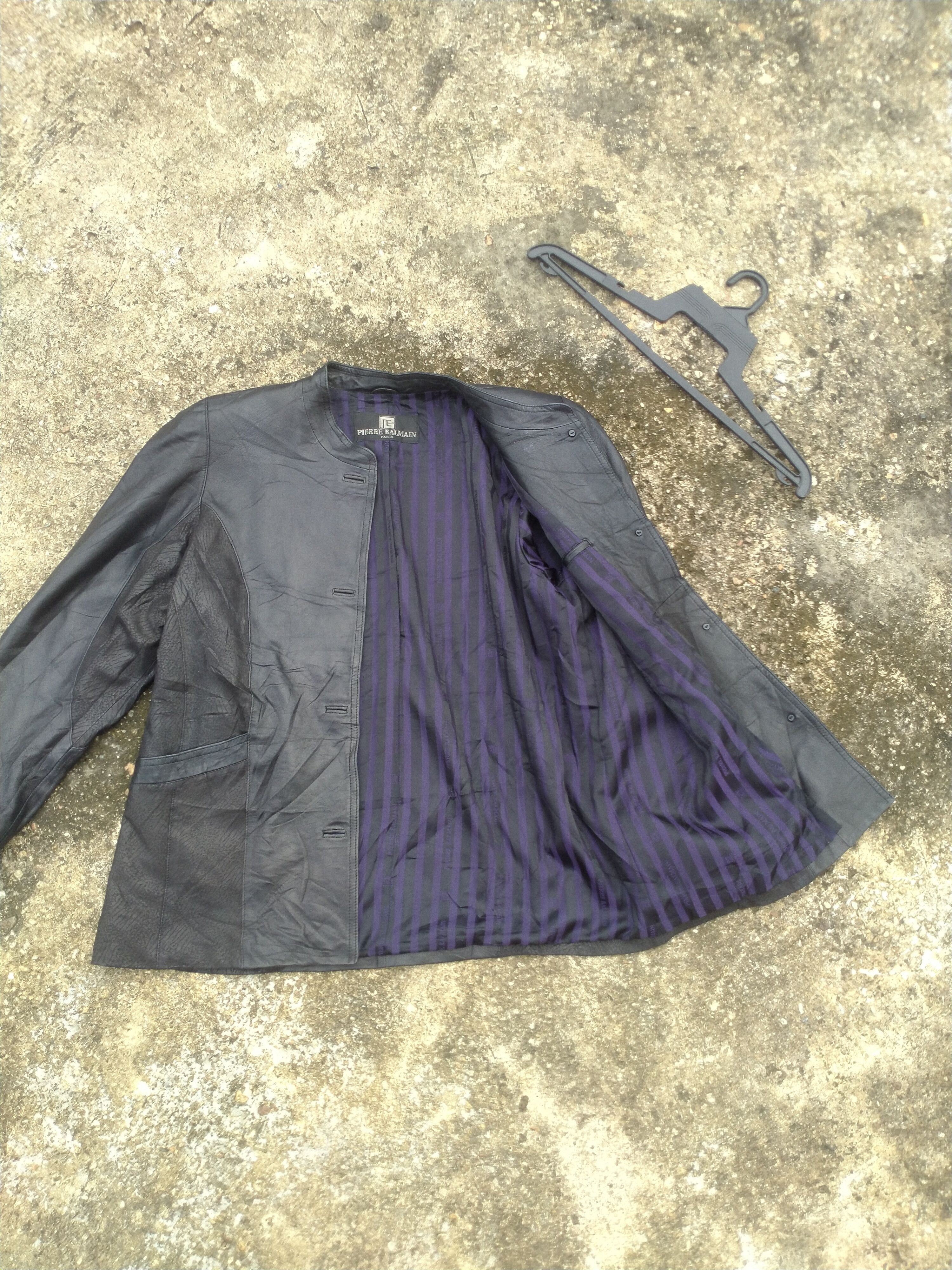 Leather PIERRE BALMAIN BUTTON UP LEATHER JACKET Size US L / EU 52-54 / 3 - 4 Thumbnail