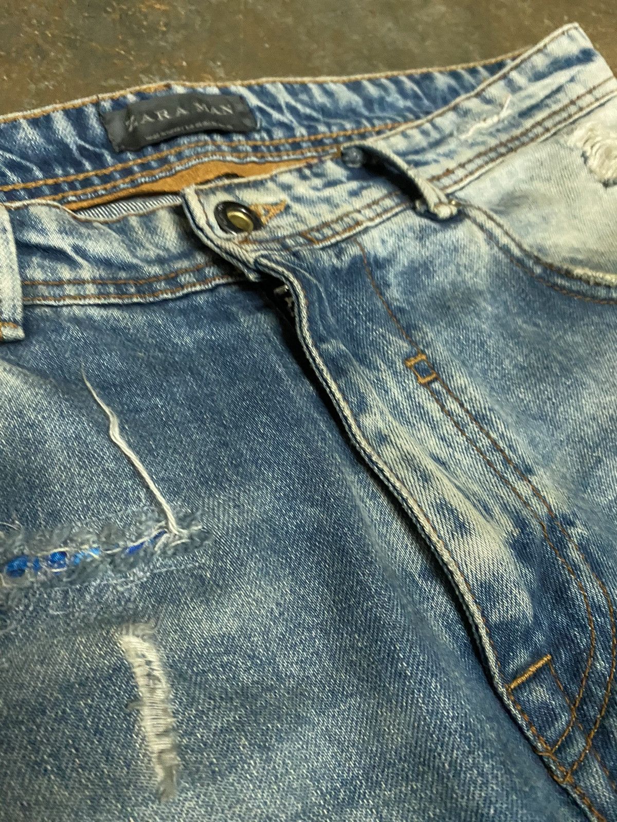 Denime × Zara ZARA MEN DISTRESSED DENIM Size US 34 / EU 50 - 8 Thumbnail