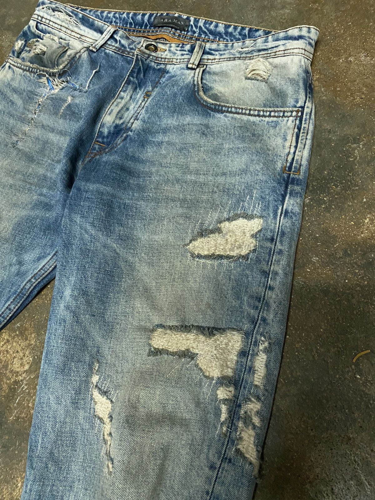 Denime × Zara ZARA MEN DISTRESSED DENIM Size US 34 / EU 50 - 3 Thumbnail