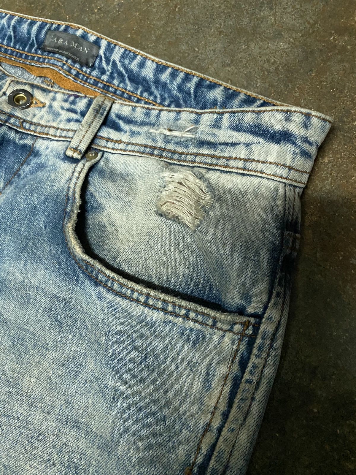 Denime × Zara ZARA MEN DISTRESSED DENIM Size US 34 / EU 50 - 6 Thumbnail