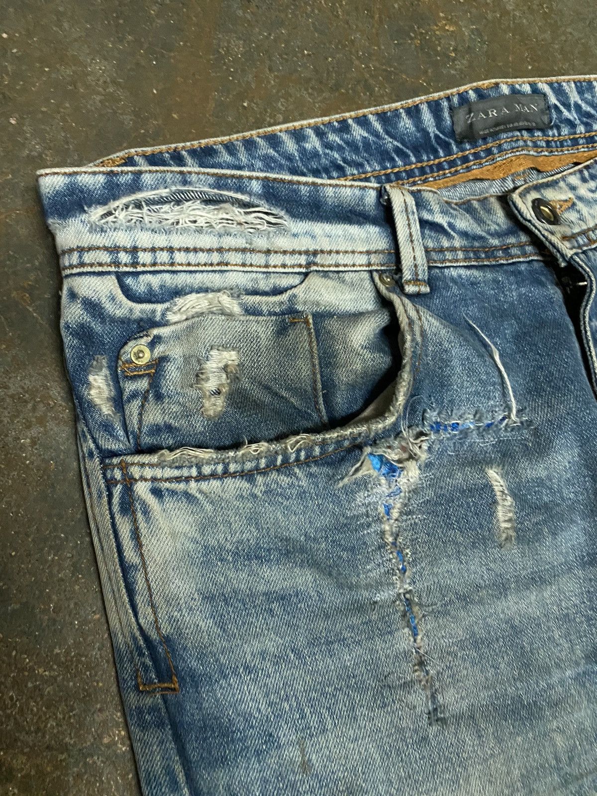 Denime × Zara ZARA MEN DISTRESSED DENIM Size US 34 / EU 50 - 5 Thumbnail