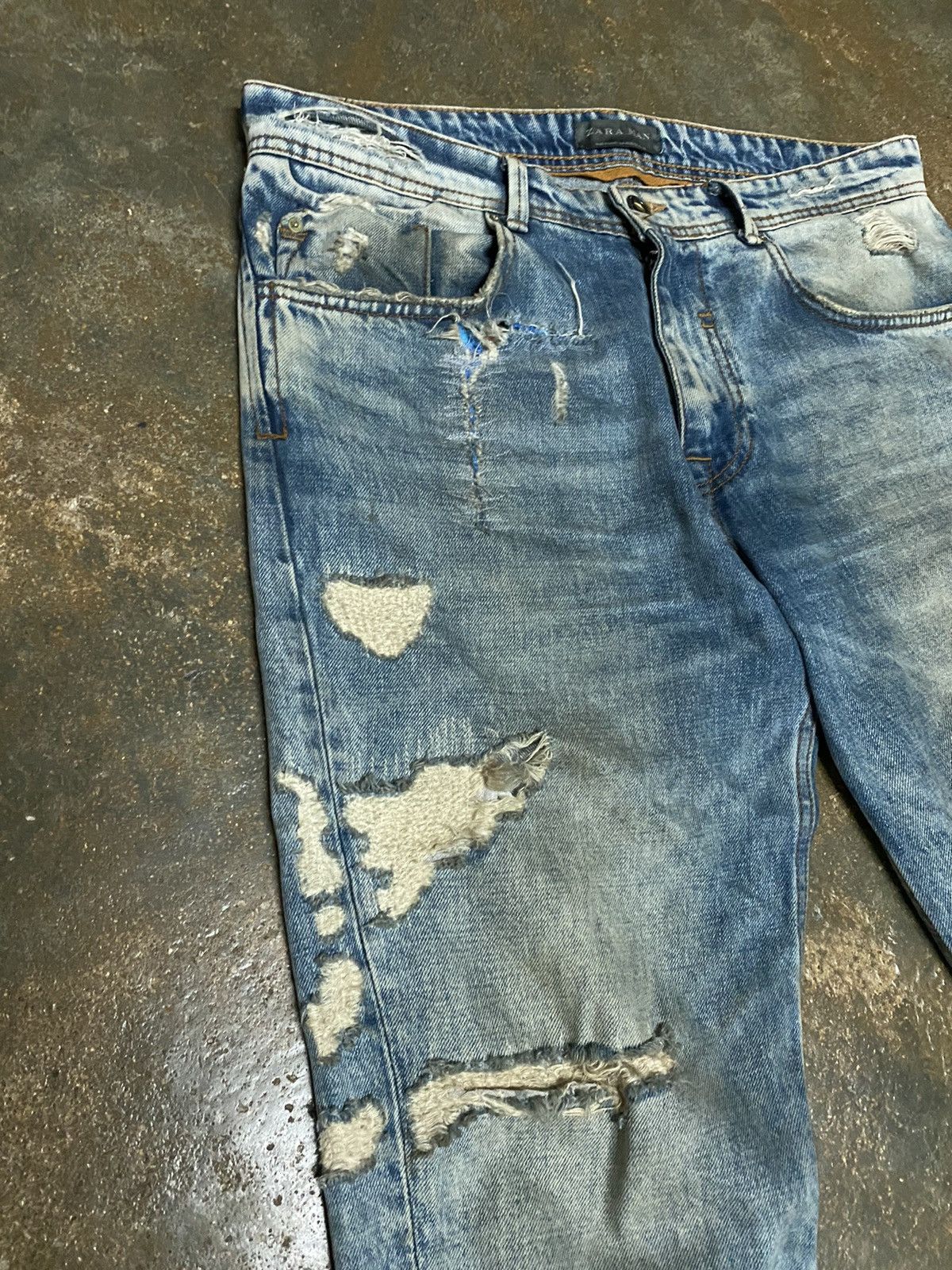 Denime × Zara ZARA MEN DISTRESSED DENIM Size US 34 / EU 50 - 4 Thumbnail