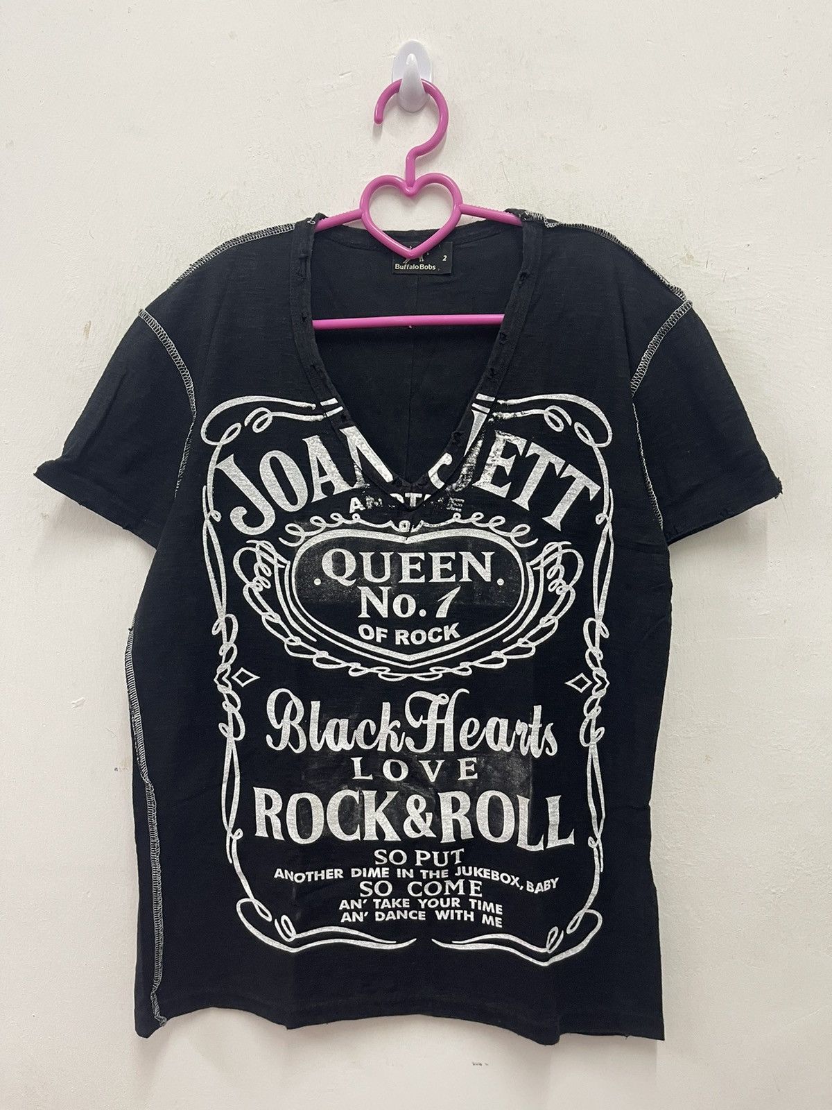 image of Band Tees x Buffalo Bobs Joan Jett Black Heart Rock N Roll Tee, Men's (Size Small)